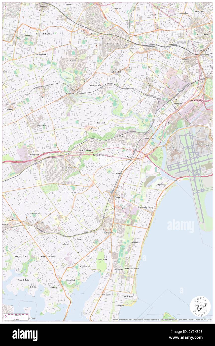 Silver Jubilee Park, , AU, Australia, nuovo Galles del Sud, s 33 56' 24''', N 151 8' 4'', MAP, Cartascapes Map pubblicata nel 2024. Esplora Cartascapes, una mappa che rivela i diversi paesaggi, culture ed ecosistemi della Terra. Viaggia attraverso il tempo e lo spazio, scoprendo l'interconnessione del passato, del presente e del futuro del nostro pianeta. Foto Stock