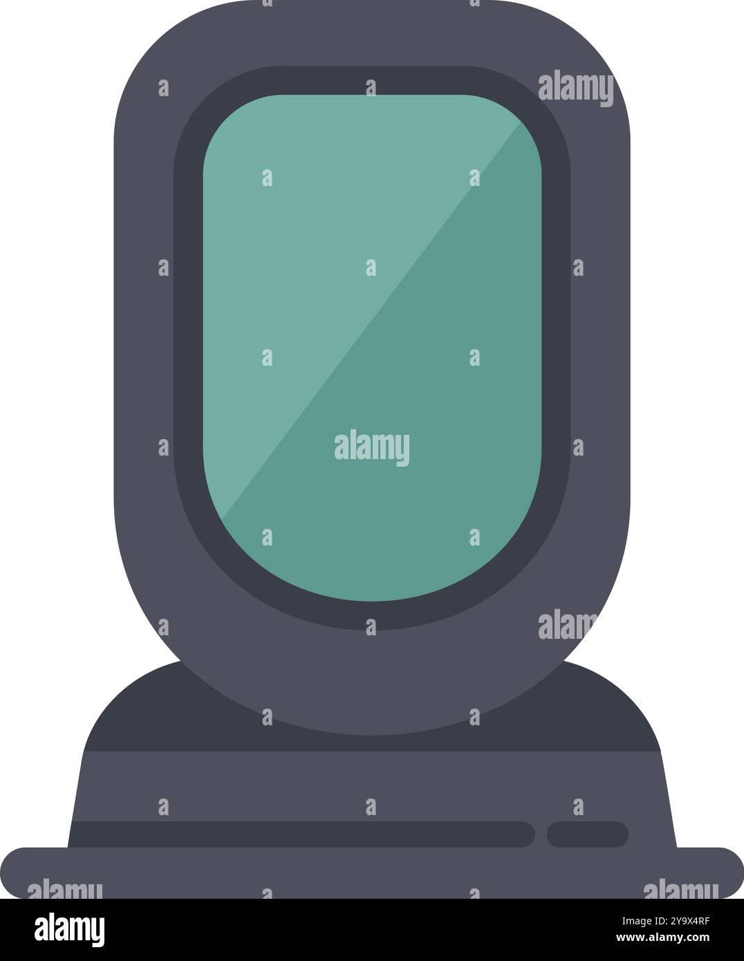 Finestra dell'aereo che offre una visuale dal sedile di un passeggero durante un volo Illustrazione Vettoriale