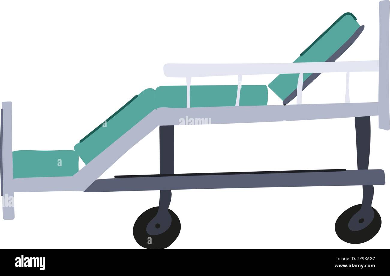illustrazione vettoriale cartoni animati letto ospedaliero icu Illustrazione Vettoriale