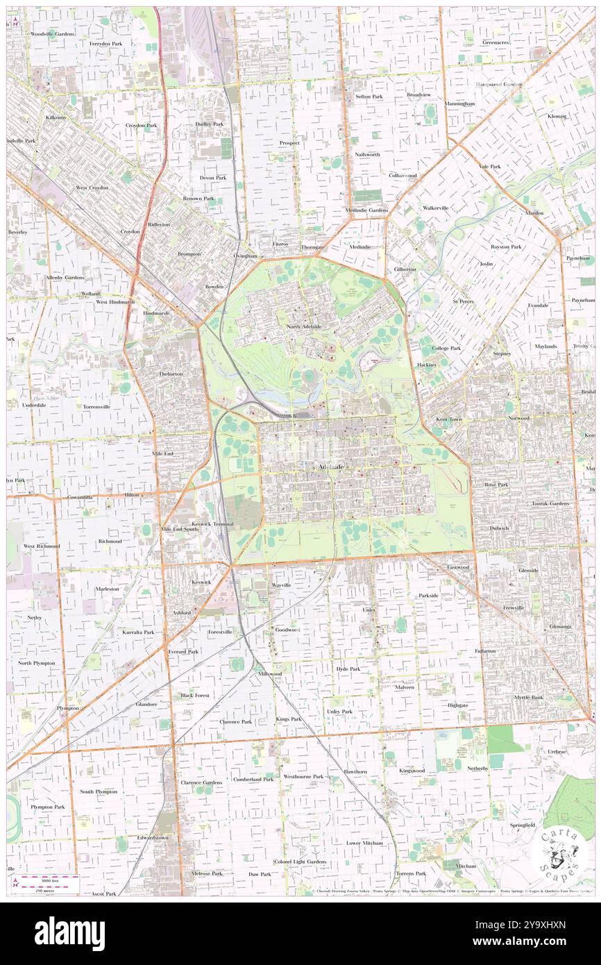 YHA Adelaide Central, Adelaide, AU, Australia, Australia meridionale, s 34 55' 33'', N 138 35' 41'', MAP, Cartascapes Map pubblicata nel 2024. Esplora Cartascapes, una mappa che rivela i diversi paesaggi, culture ed ecosistemi della Terra. Viaggia attraverso il tempo e lo spazio, scoprendo l'interconnessione del passato, del presente e del futuro del nostro pianeta. Foto Stock