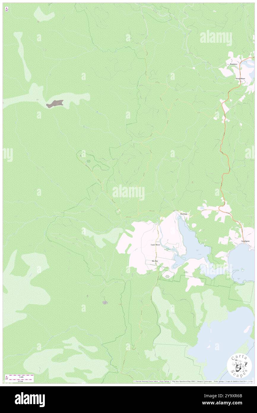 Hastings, Huon Valley, AU, Australia, Tasmania, s 43 24' 32'', N 146 55' 10'', MAP, Cartascapes Map pubblicata nel 2024. Esplora Cartascapes, una mappa che rivela i diversi paesaggi, culture ed ecosistemi della Terra. Viaggia attraverso il tempo e lo spazio, scoprendo l'interconnessione del passato, del presente e del futuro del nostro pianeta. Foto Stock