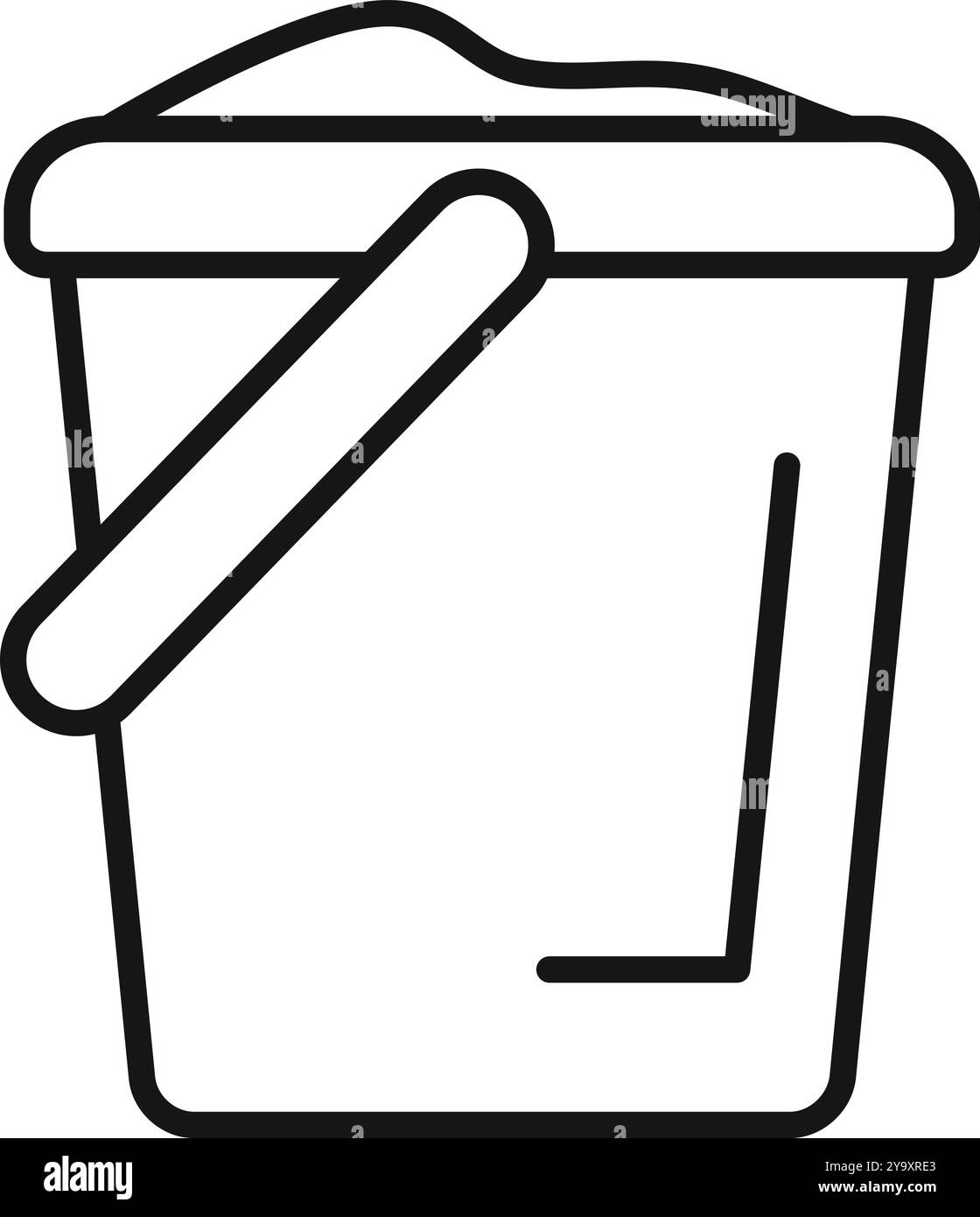 Questa semplice illustrazione vettoriale di un secchio riempito di sabbia è perfetta per progetti relativi alla costruzione o alle attività in spiaggia Illustrazione Vettoriale