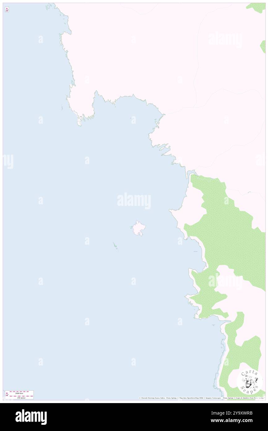 Green Island, , AU, Australia, Tasmania, s 43 13' 0'', N 145 46' 59'', MAP, Cartascapes Map pubblicata nel 2024. Esplora Cartascapes, una mappa che rivela i diversi paesaggi, culture ed ecosistemi della Terra. Viaggia attraverso il tempo e lo spazio, scoprendo l'interconnessione del passato, del presente e del futuro del nostro pianeta. Foto Stock