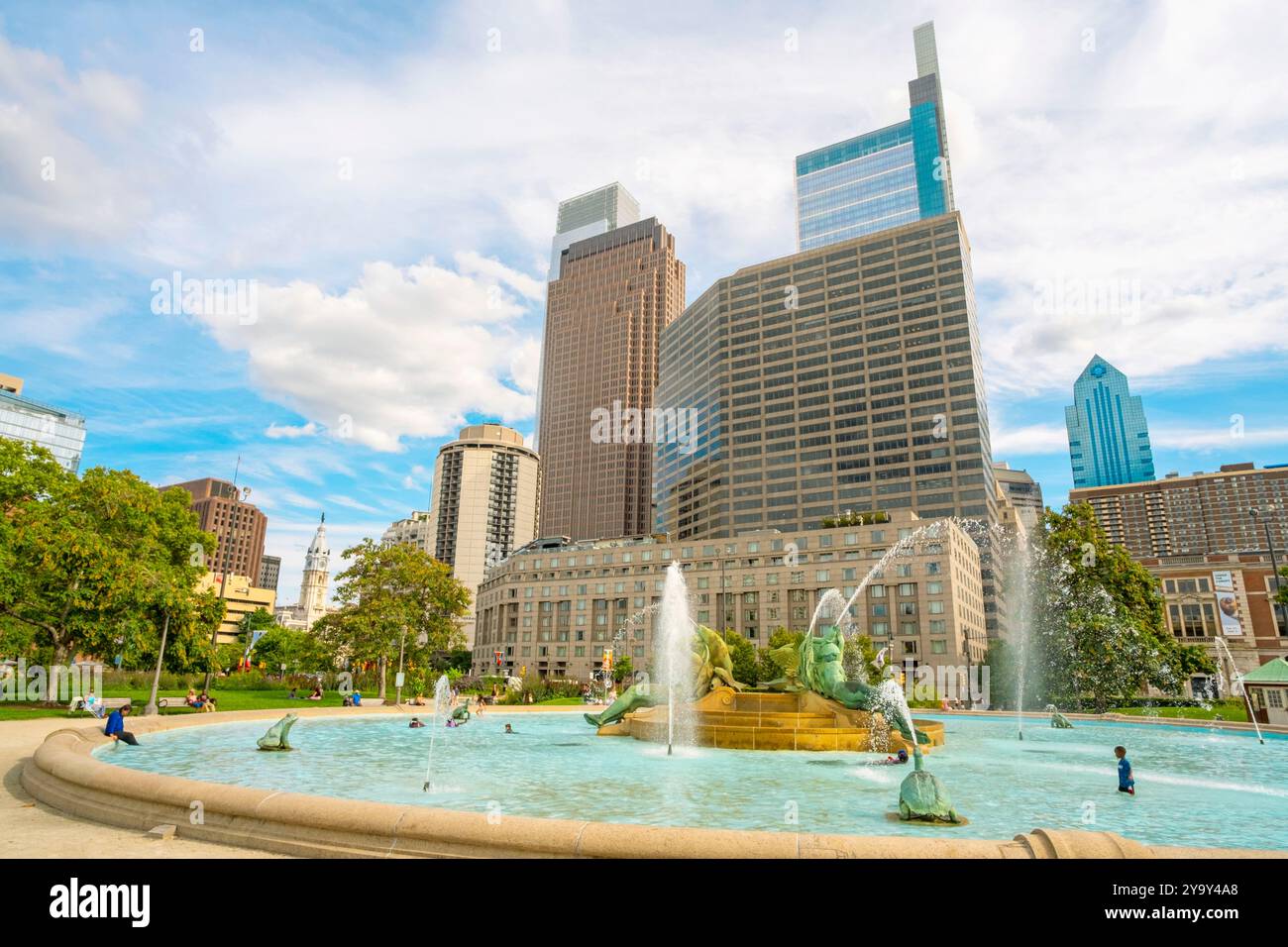Stati Uniti, Pennsylvania, Filadelfia, Logan Square, Benjamin Franklin Parkway Foto Stock