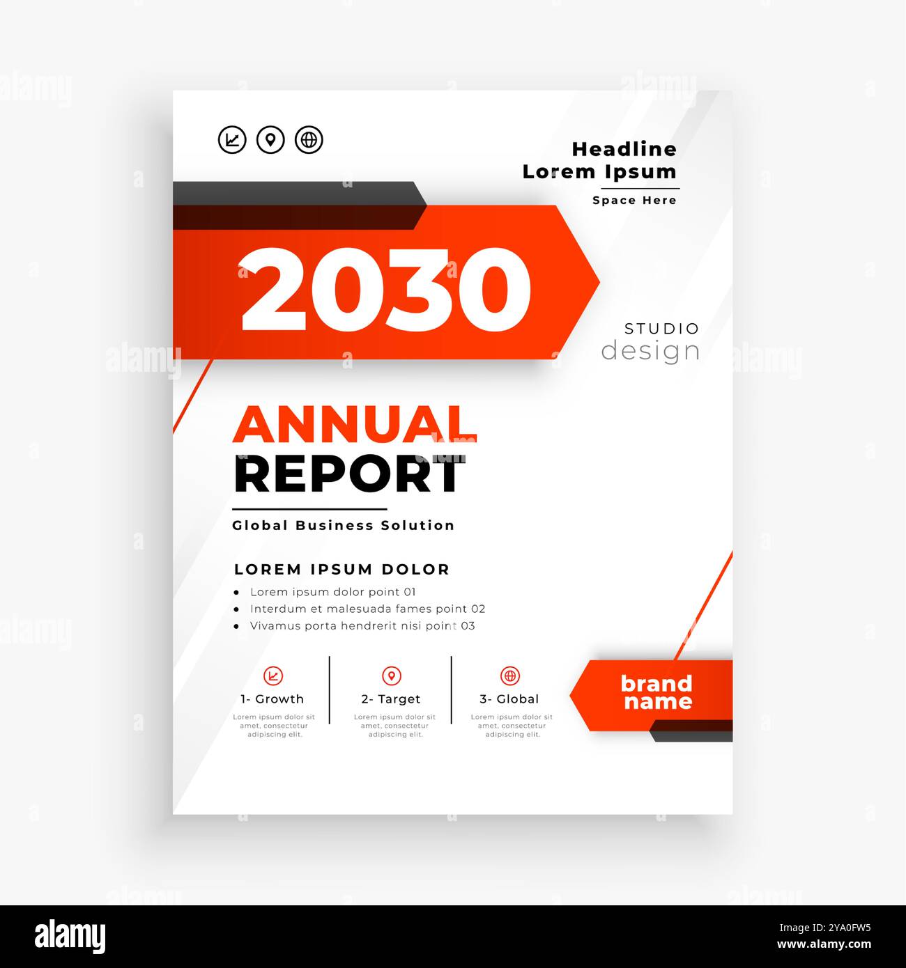 modello di brochure per il rapporto annuale aziendale a4 per il vettore annuale delle riviste Illustrazione Vettoriale