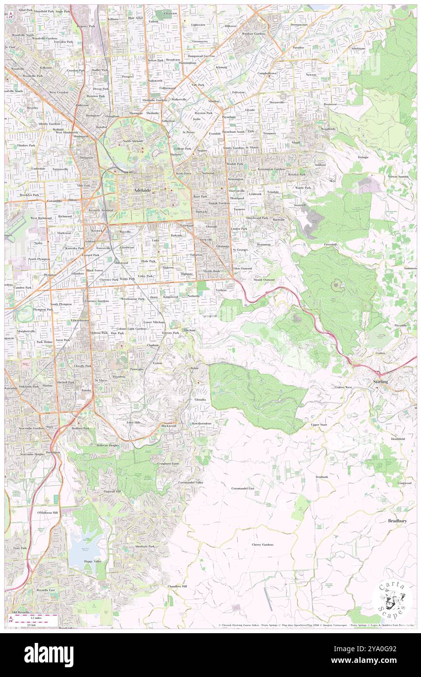 Springfield, Alexandrina, AU, Australia, Australia meridionale, s 35 20' 27'', N 138 35' 52'', MAP, Cartascapes Map pubblicata nel 2024. Esplora Cartascapes, una mappa che rivela i diversi paesaggi, culture ed ecosistemi della Terra. Viaggia attraverso il tempo e lo spazio, scoprendo l'interconnessione del passato, del presente e del futuro del nostro pianeta. Foto Stock