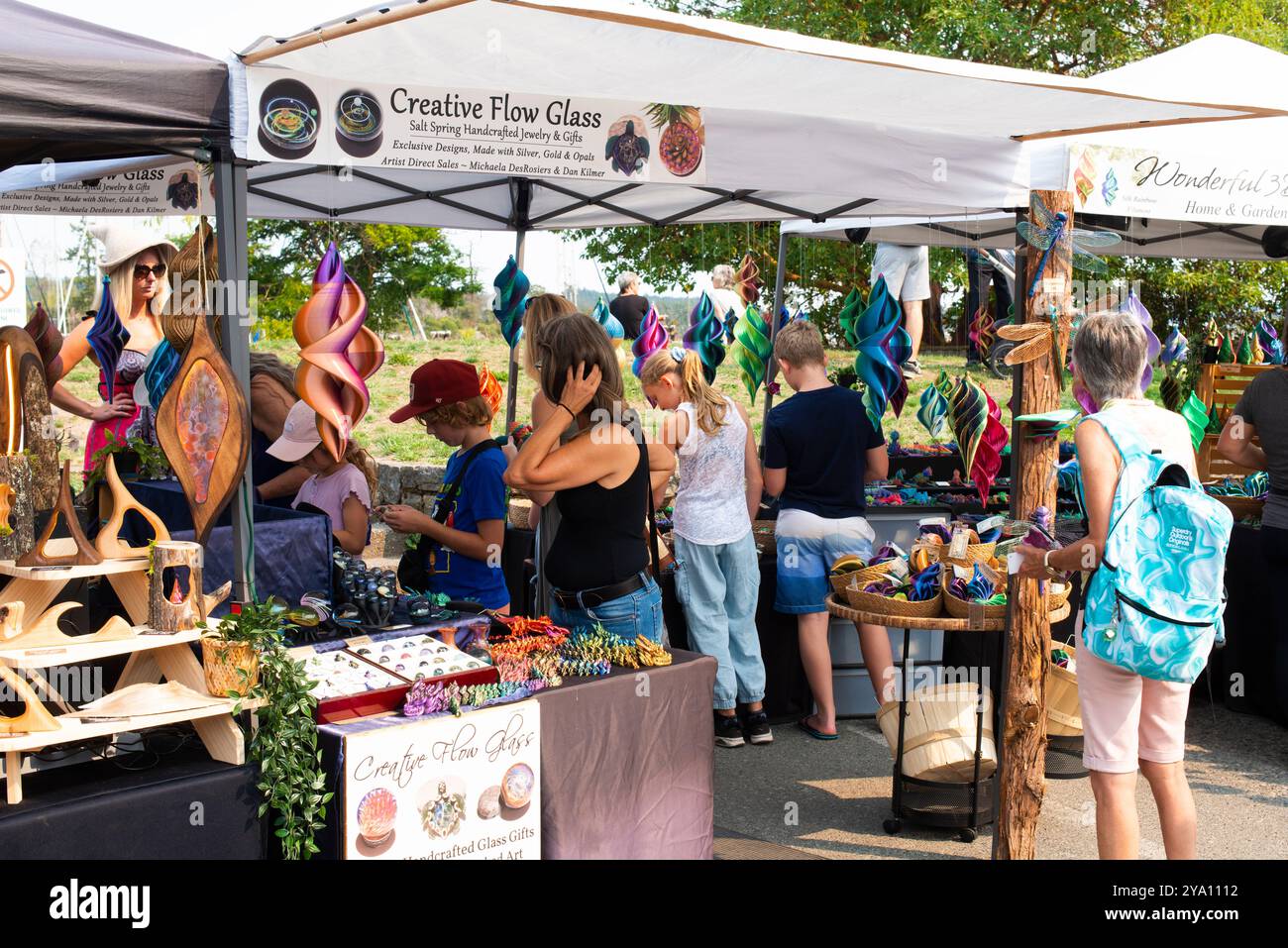 Il mercato a Gange, sull'isola di Salt Spring, British Columbia, Canada. Foto Stock