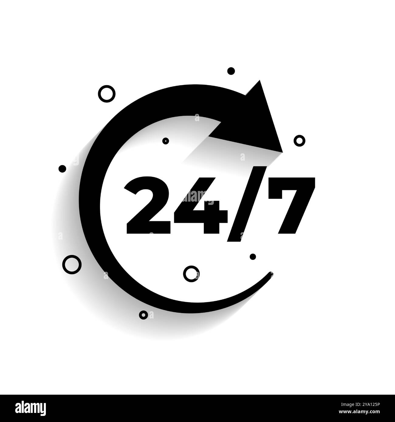 servizio di assistenza in background 24 ore su 24 e 7 giorni su 7 Illustrazione Vettoriale