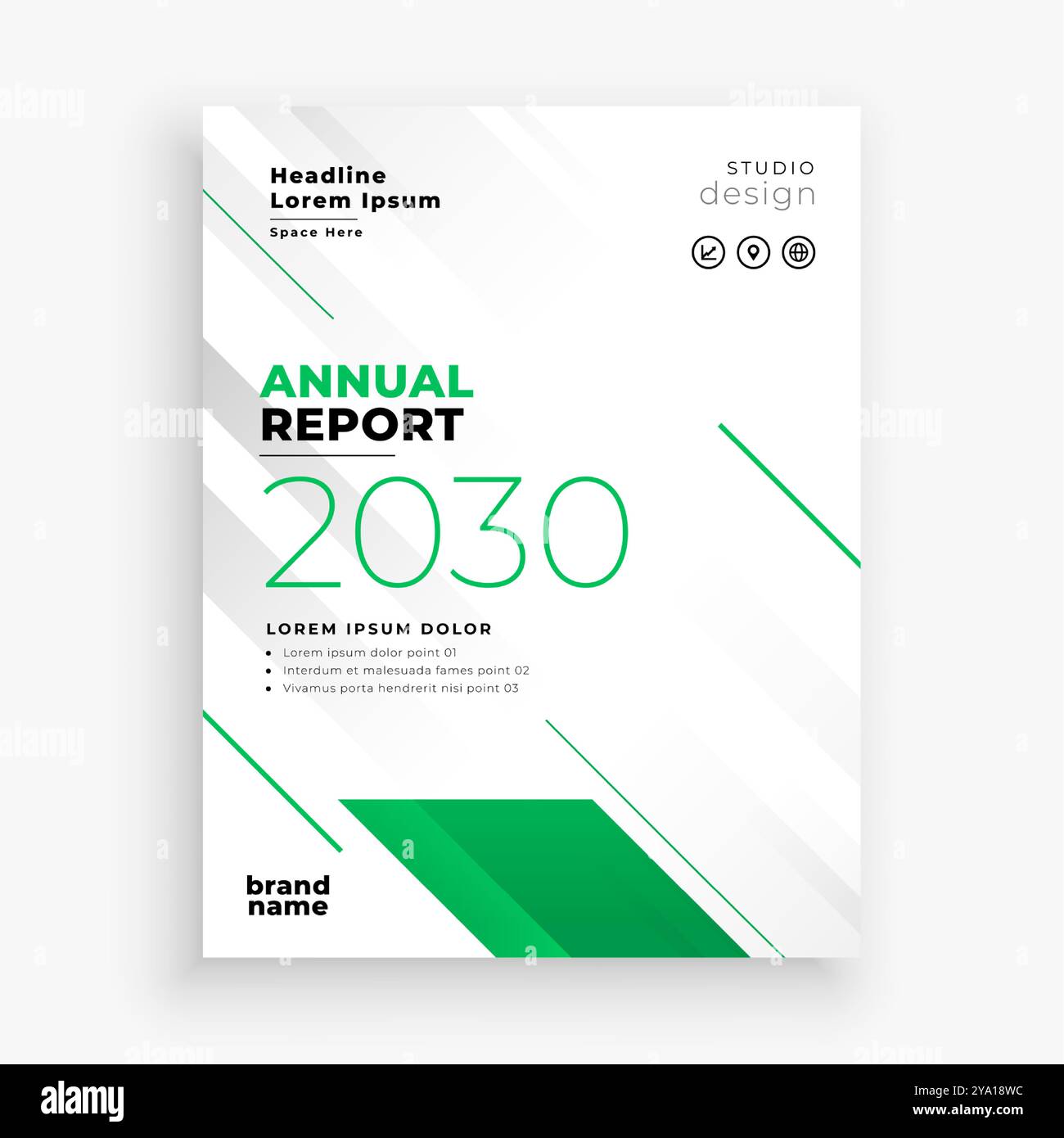 moderno modello di rapporto annuale aziendale per il vettore di opuscoli di newsletter aziendali Illustrazione Vettoriale