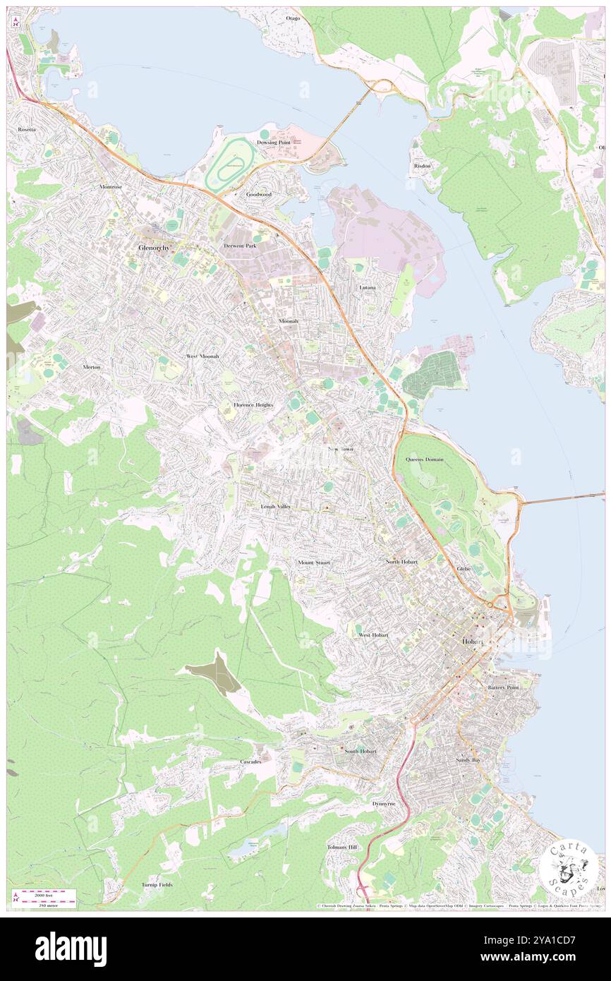 Clare Street Sports Ground, Hobart, Australia, Tasmania, s 42 51' 35'', N 147 18' 0'', MAP, Cartascapes Map pubblicata nel 2024. Esplora Cartascapes, una mappa che rivela i diversi paesaggi, culture ed ecosistemi della Terra. Viaggia attraverso il tempo e lo spazio, scoprendo l'interconnessione del passato, del presente e del futuro del nostro pianeta. Foto Stock