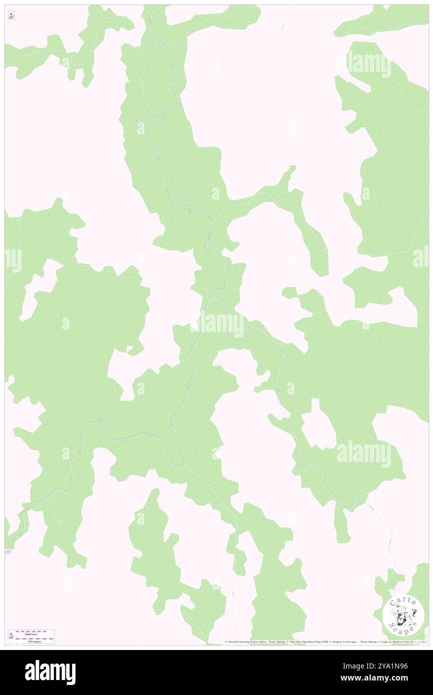 Crossing River, , AU, Australia, Tasmania, s 43 6' 40'', N 145 59' 22'', MAP, Cartascapes Map pubblicata nel 2024. Esplora Cartascapes, una mappa che rivela i diversi paesaggi, culture ed ecosistemi della Terra. Viaggia attraverso il tempo e lo spazio, scoprendo l'interconnessione del passato, del presente e del futuro del nostro pianeta. Foto Stock