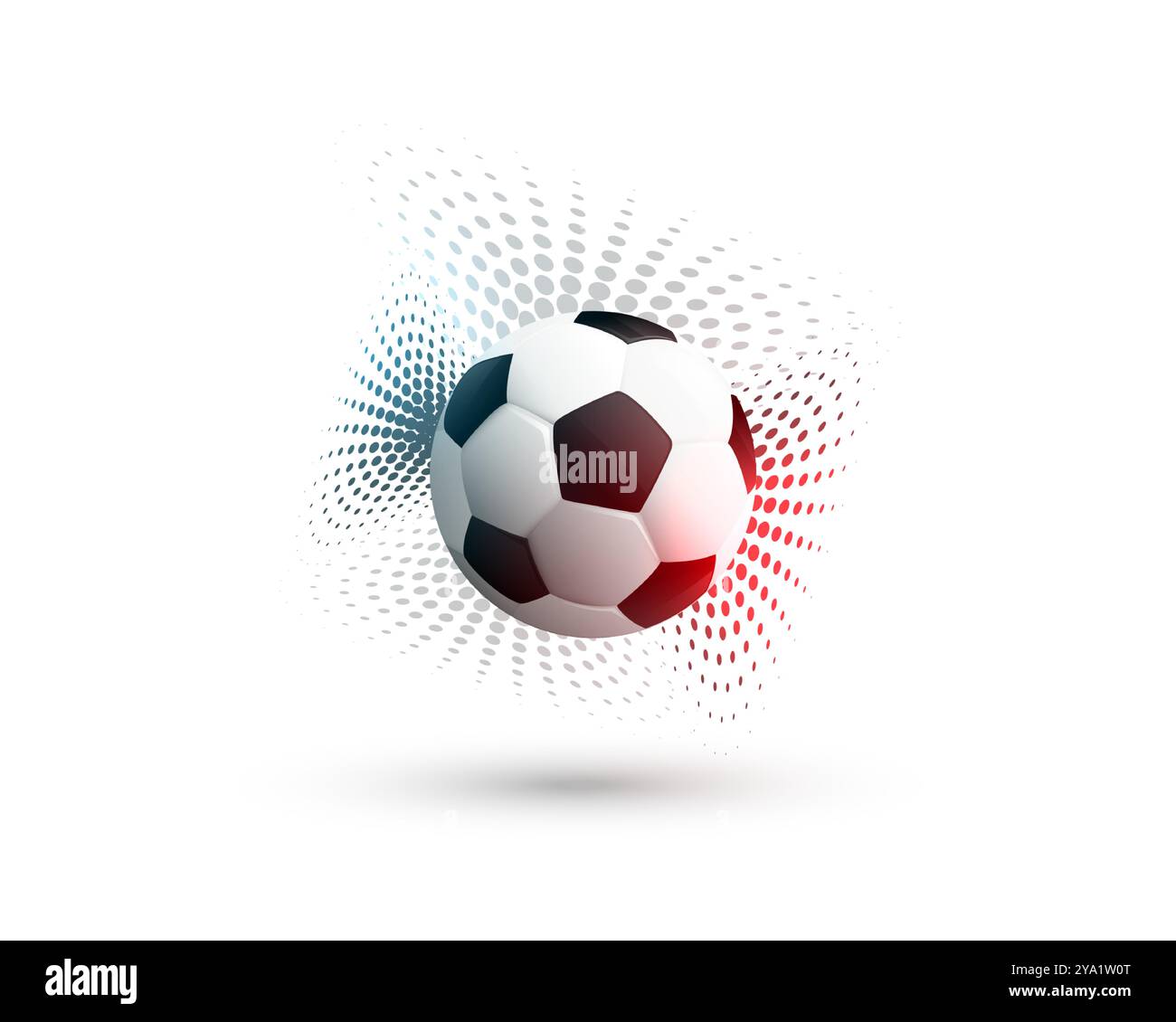 calcio 3d isolato o calcio su sfondo bianco vettoriale Illustrazione Vettoriale