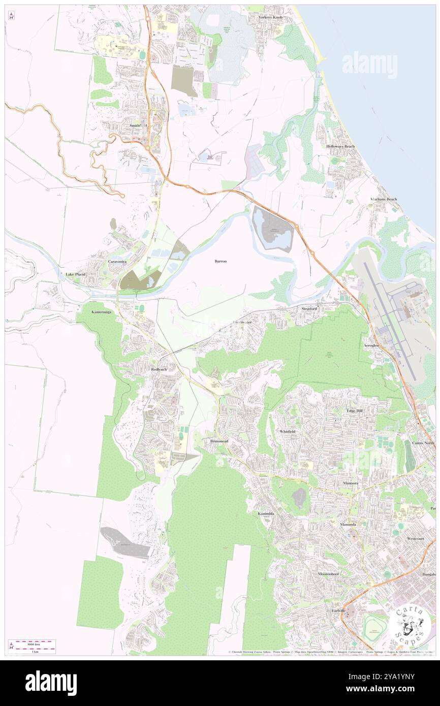 Acqua dolce, Cairns, AU, Australia, Queensland, s 16 52' 51'', N 145 42' 35'', MAP, Cartascapes Map pubblicata nel 2024. Esplora Cartascapes, una mappa che rivela i diversi paesaggi, culture ed ecosistemi della Terra. Viaggia attraverso il tempo e lo spazio, scoprendo l'interconnessione del passato, del presente e del futuro del nostro pianeta. Foto Stock