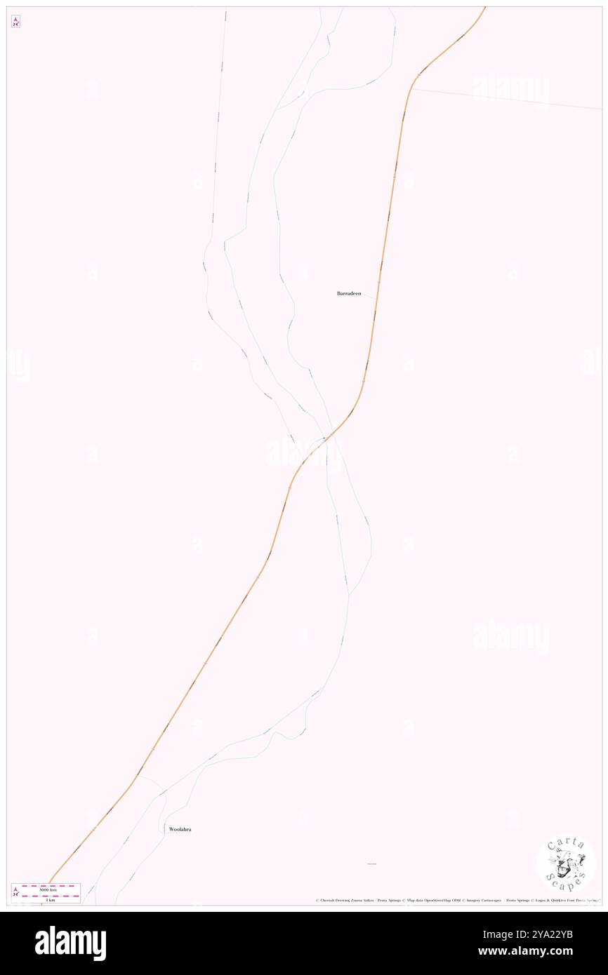 Barradeen Creek, AU, Australia, Queensland, s 26 4' 59'', N 146 25' 0'', MAP, Cartascapes Map pubblicata nel 2024. Esplora Cartascapes, una mappa che rivela i diversi paesaggi, culture ed ecosistemi della Terra. Viaggia attraverso il tempo e lo spazio, scoprendo l'interconnessione del passato, del presente e del futuro del nostro pianeta. Foto Stock