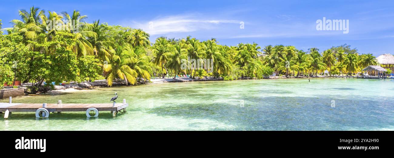 Il Belize, un paradiso tropicale in America centrale. Banner Web in vista panoramica, America centrale Foto Stock