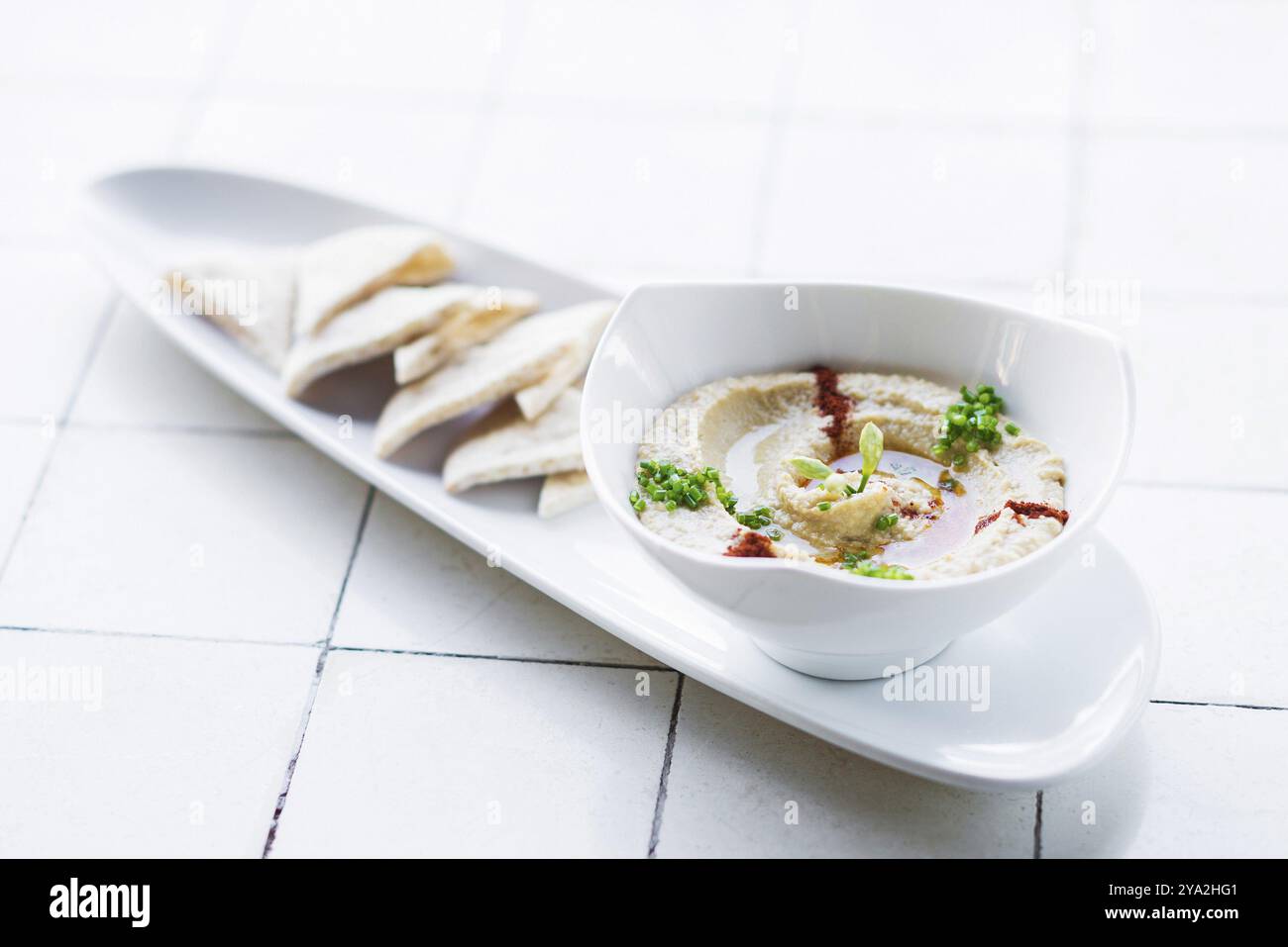 Hummus houmus medio-orientale vegetariano vegetariano sano snack Foto Stock