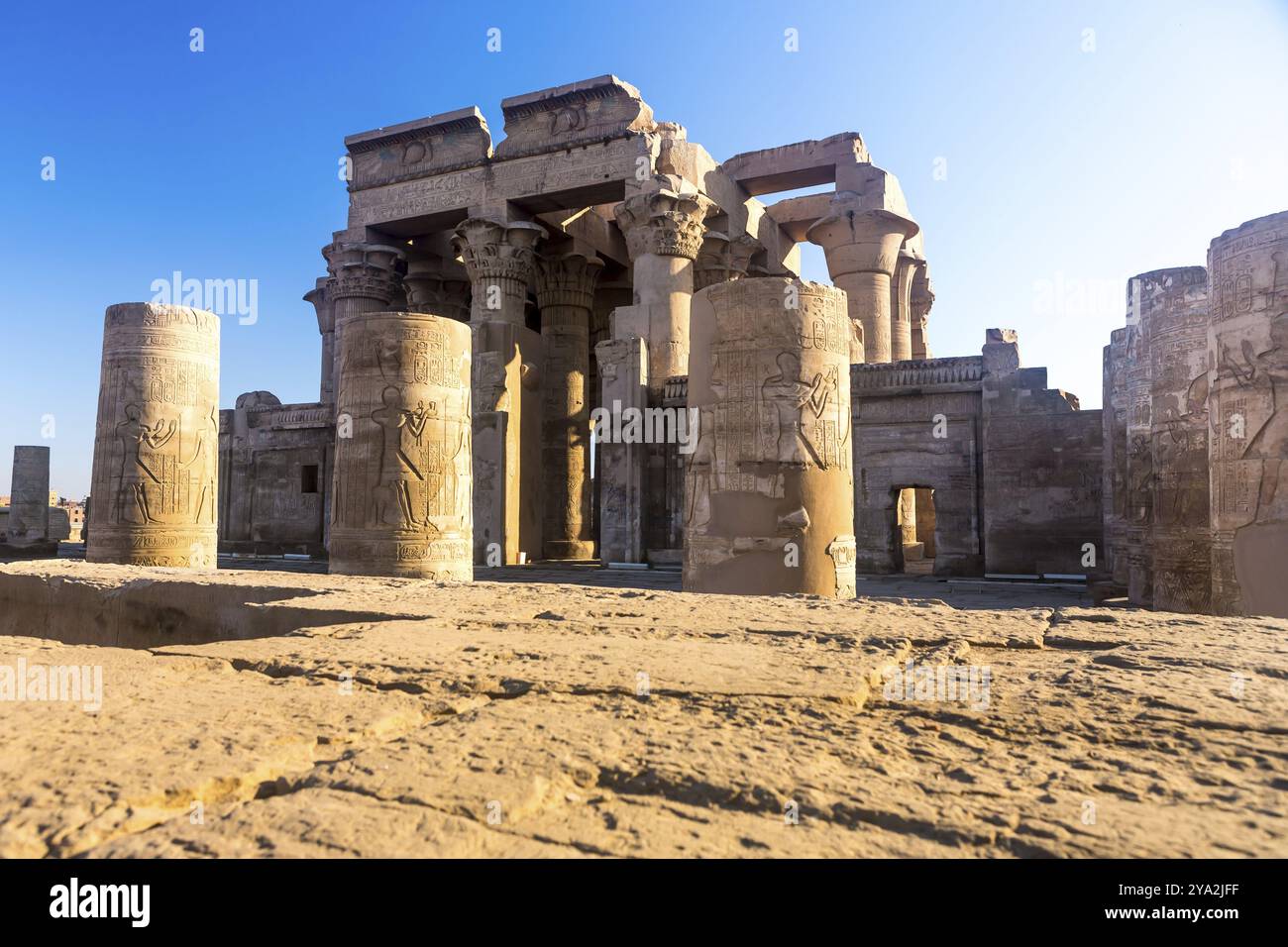 Tempio di komombo, situato ad Assuan, Egitto. Africa Foto Stock