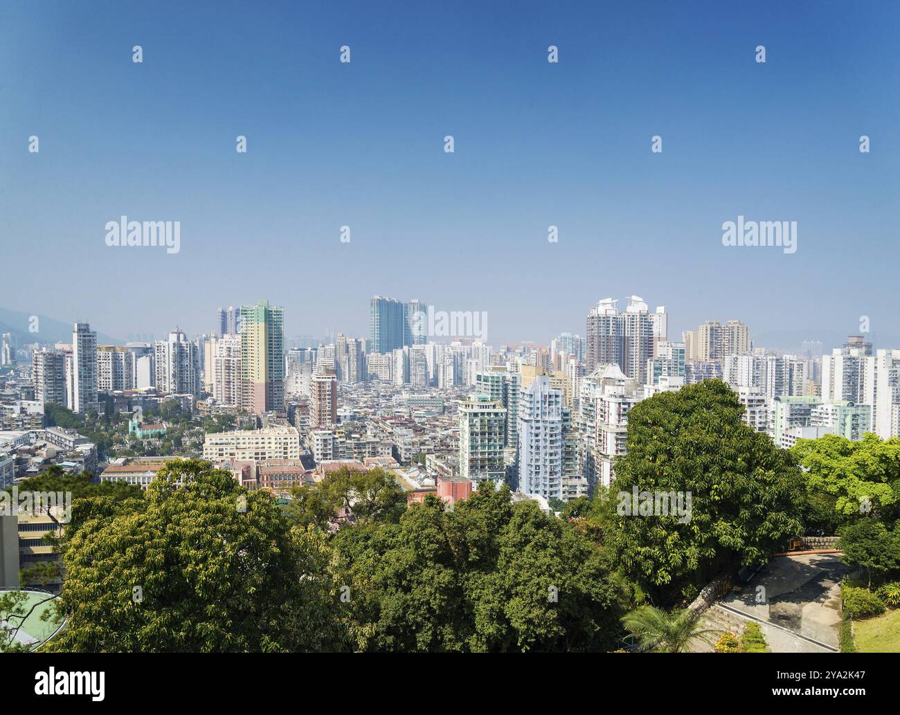 Vista dell'area centrale dei blocchi residenziali di macao in cina Foto Stock