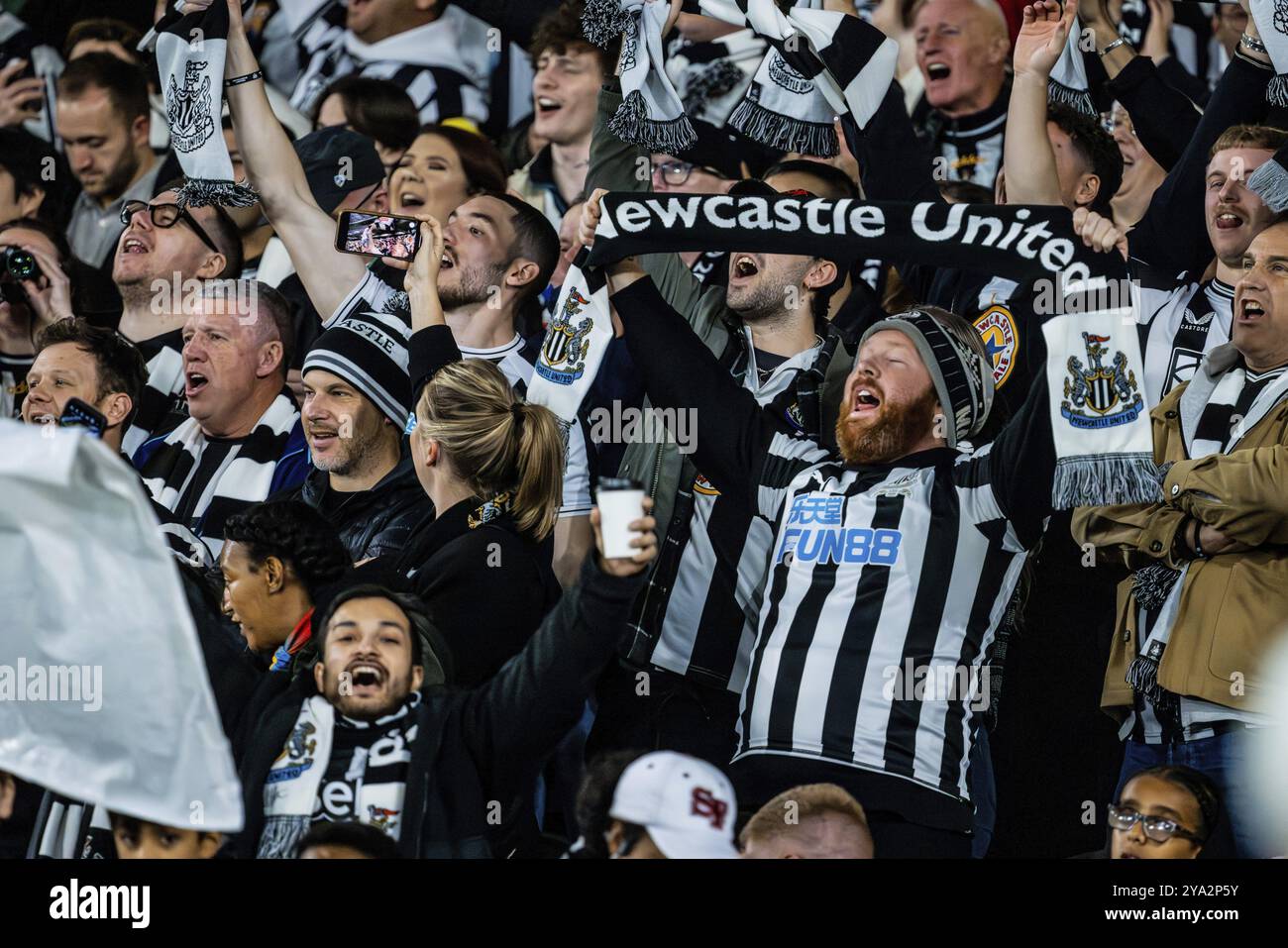 MELBOURNE, AUSTRALIA, 24 MAGGIO: I tifosi del Newcastle United giocano a-League All Stars Men durante la Global Football Week al Marvel Stadium il 24 maggio 2024 Foto Stock