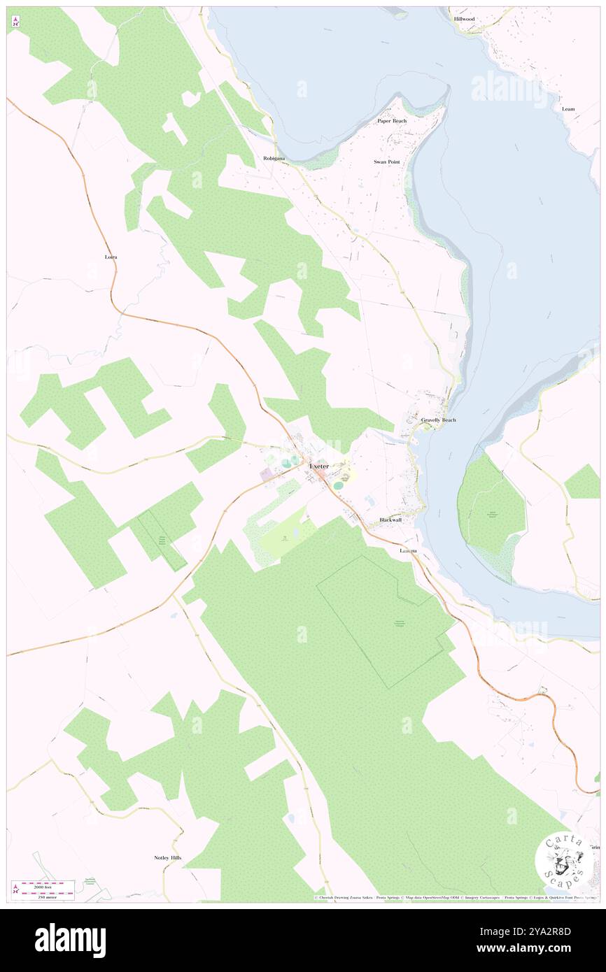 Exeter, West Tamar, AU, Australia, Tasmania, s 41 17' 50'', N 146 57' 1'', MAP, Cartascapes Map pubblicata nel 2024. Esplora Cartascapes, una mappa che rivela i diversi paesaggi, culture ed ecosistemi della Terra. Viaggia attraverso il tempo e lo spazio, scoprendo l'interconnessione del passato, del presente e del futuro del nostro pianeta. Foto Stock