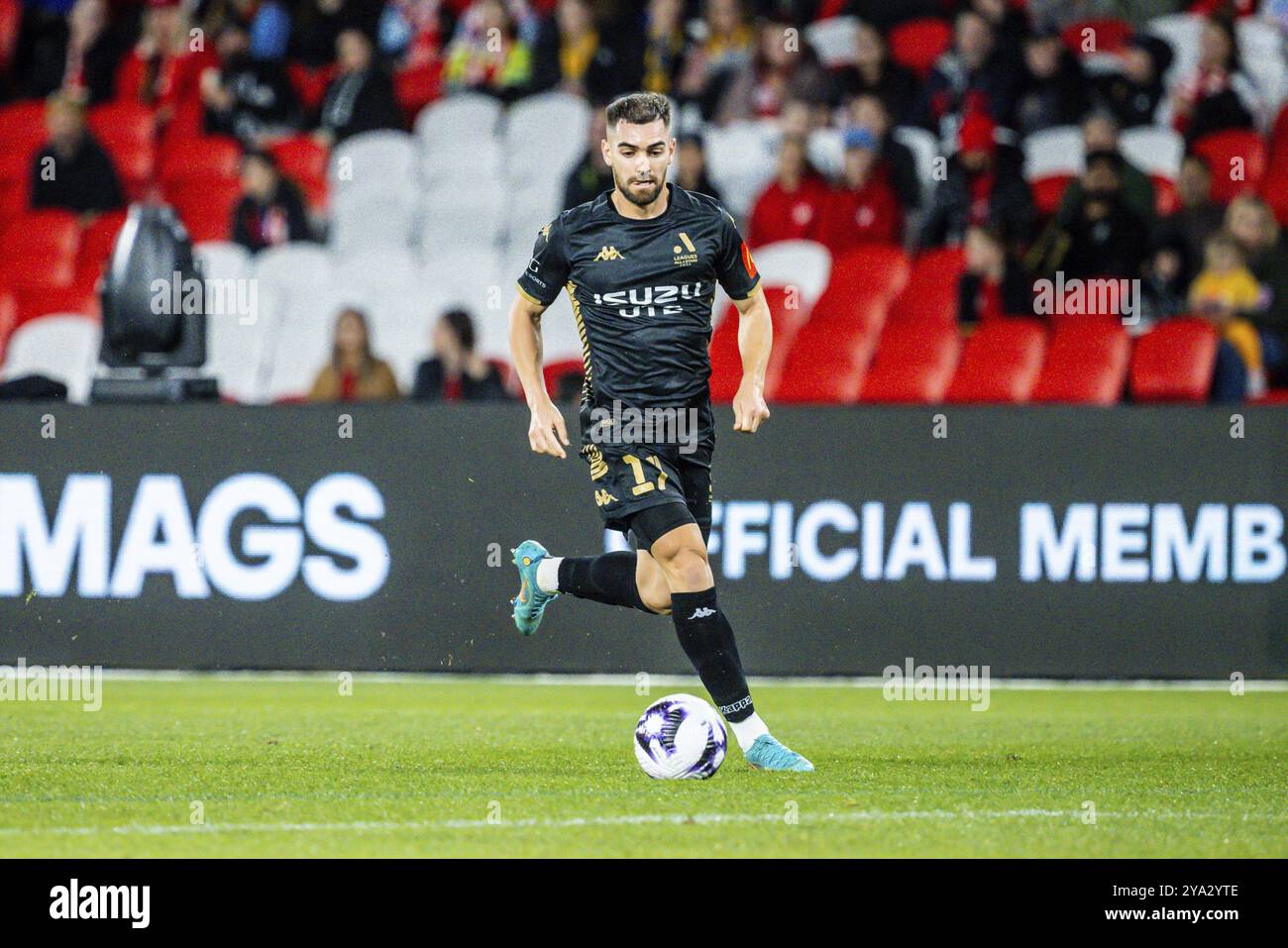 MELBOURNE, AUSTRALIA, 24 MAGGIO: Benjamin Garuccio della A-League All Stars Men mentre gioca al Newcastle United durante la Global Football Week a Marvel St Foto Stock