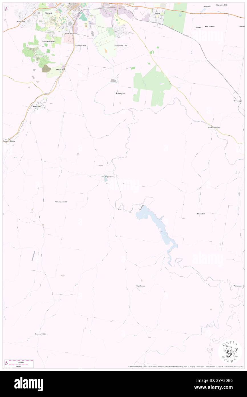 The Lagoon, Bathurst Regional, AU, Australia, nuovo Galles del Sud, s 33 32' 59'', N 149 37' 0'', MAP, Cartascapes Map pubblicata nel 2024. Esplora Cartascapes, una mappa che rivela i diversi paesaggi, culture ed ecosistemi della Terra. Viaggia attraverso il tempo e lo spazio, scoprendo l'interconnessione del passato, del presente e del futuro del nostro pianeta. Foto Stock