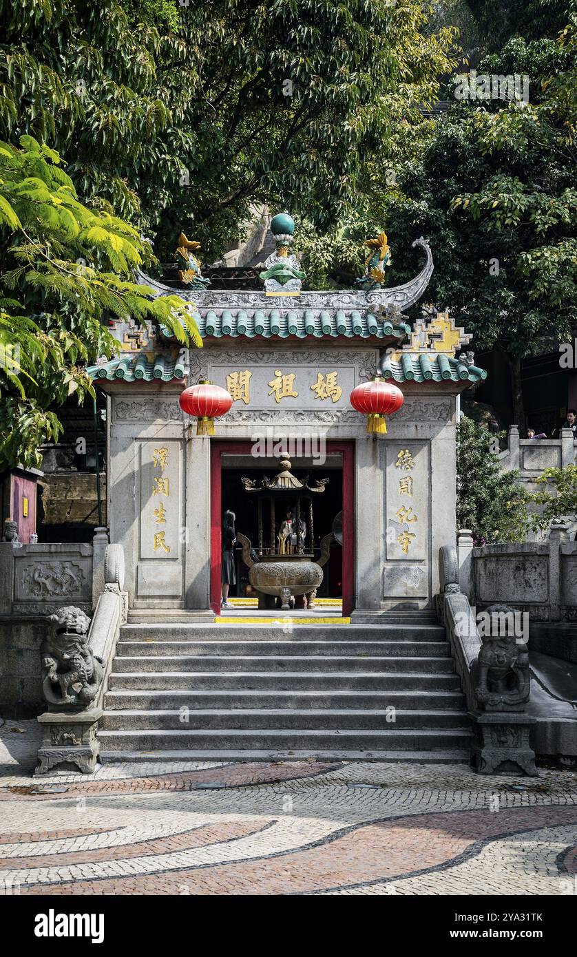 Porta d'ingresso del famoso tempio cinese a-ma ama a macao macau Foto Stock