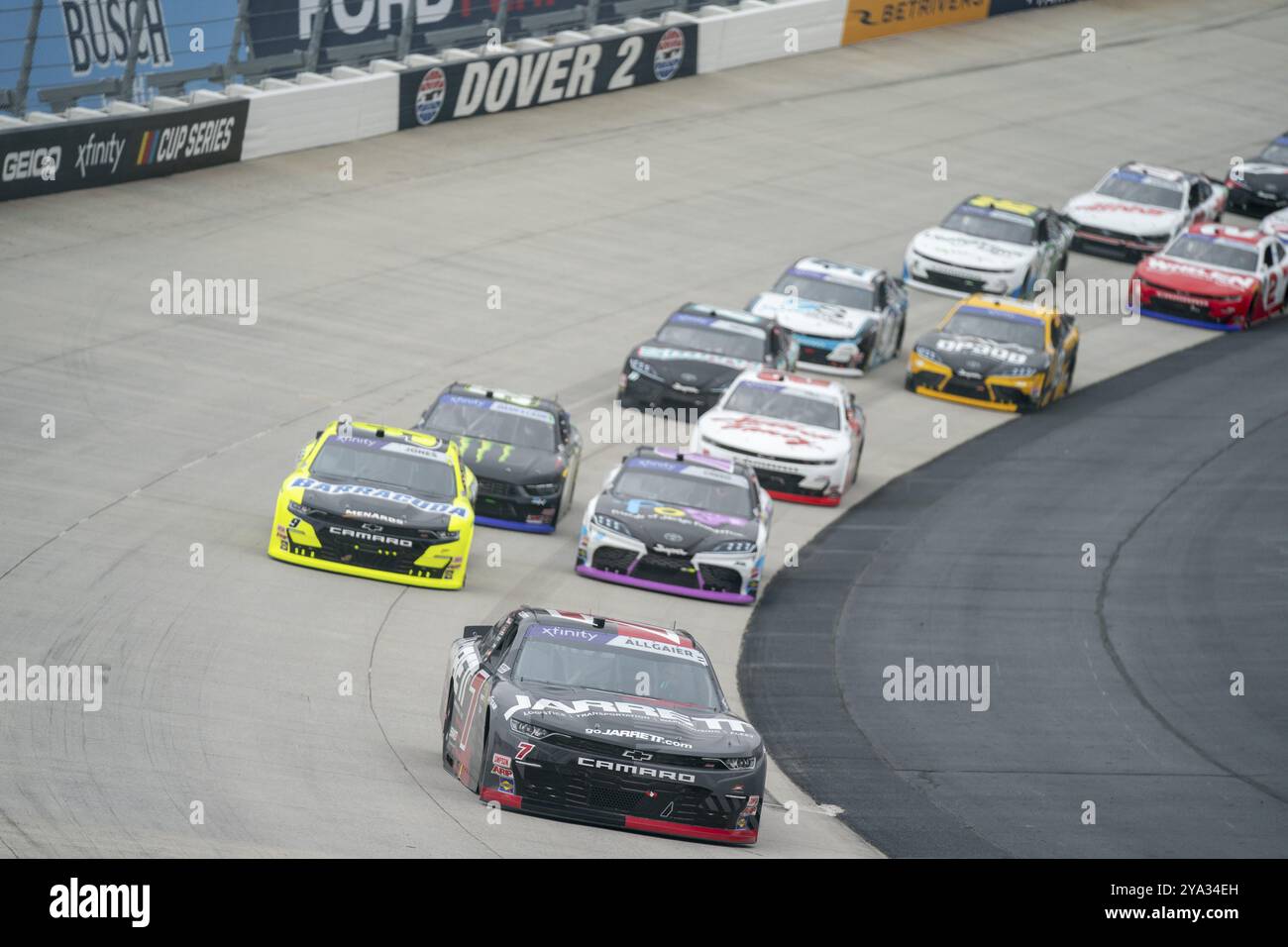 Justin Allgaier si aggiudica la posizione per il BetRiver 200 a dover, DE, USA, Nord America Foto Stock