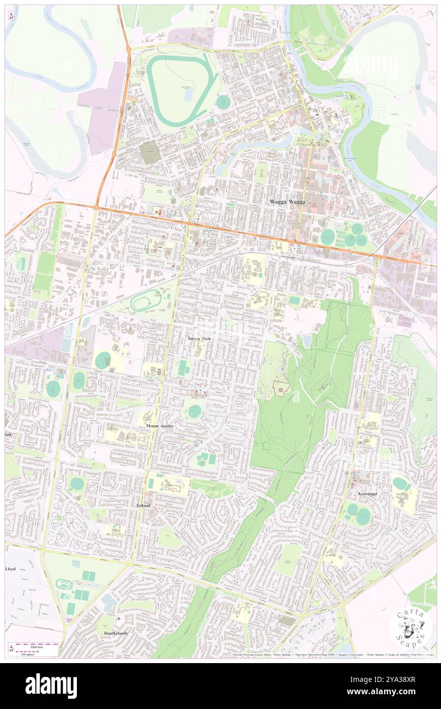 Turvey Park, Wagga Wagga, AU, Australia, nuovo Galles del Sud, s 35 7' 42'', N 147 21' 45'', MAP, Cartascapes Map pubblicata nel 2024. Esplora Cartascapes, una mappa che rivela i diversi paesaggi, culture ed ecosistemi della Terra. Viaggia attraverso il tempo e lo spazio, scoprendo l'interconnessione del passato, del presente e del futuro del nostro pianeta. Foto Stock