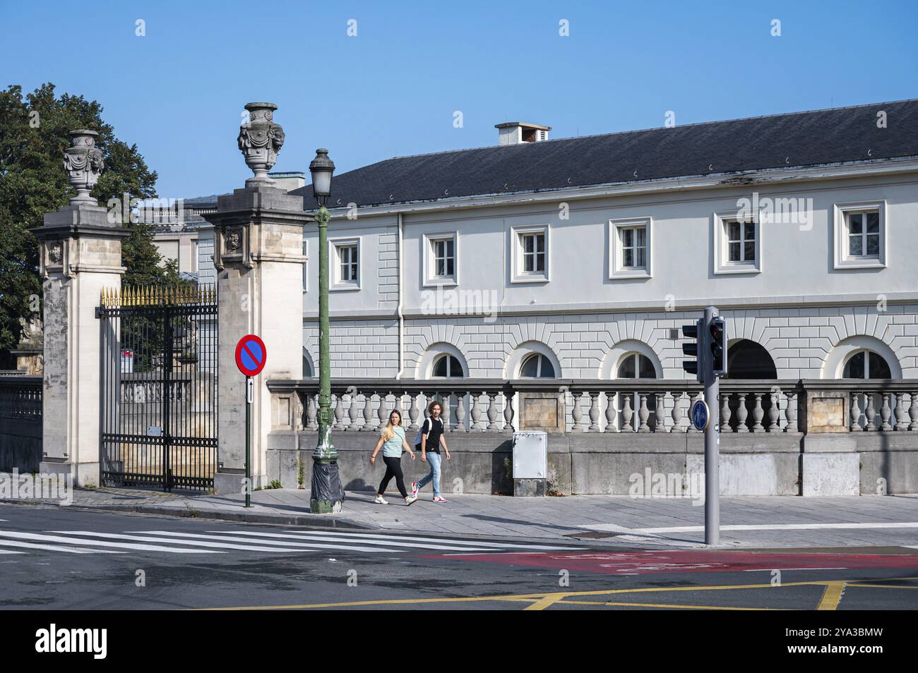 Centro storico di Bruxelles, regione di Bruxelles capitale, Belgio, 09 11 2022, scuderie reali di Bruxelles e Palazzo reale dell'Accademia, Europa Foto Stock