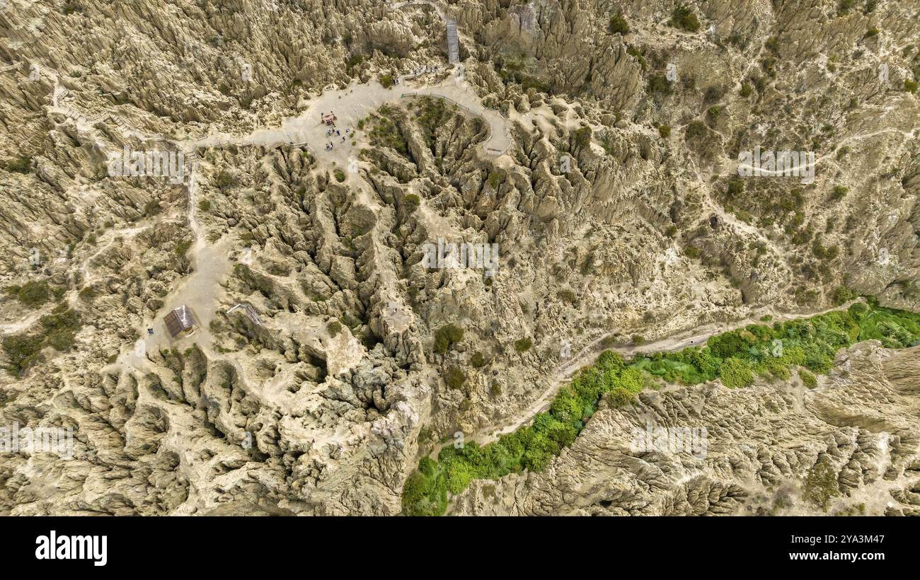 La Paz, Valle de la Luna, formazioni rocciose panoramiche. Bolivia. Sud America Foto Stock