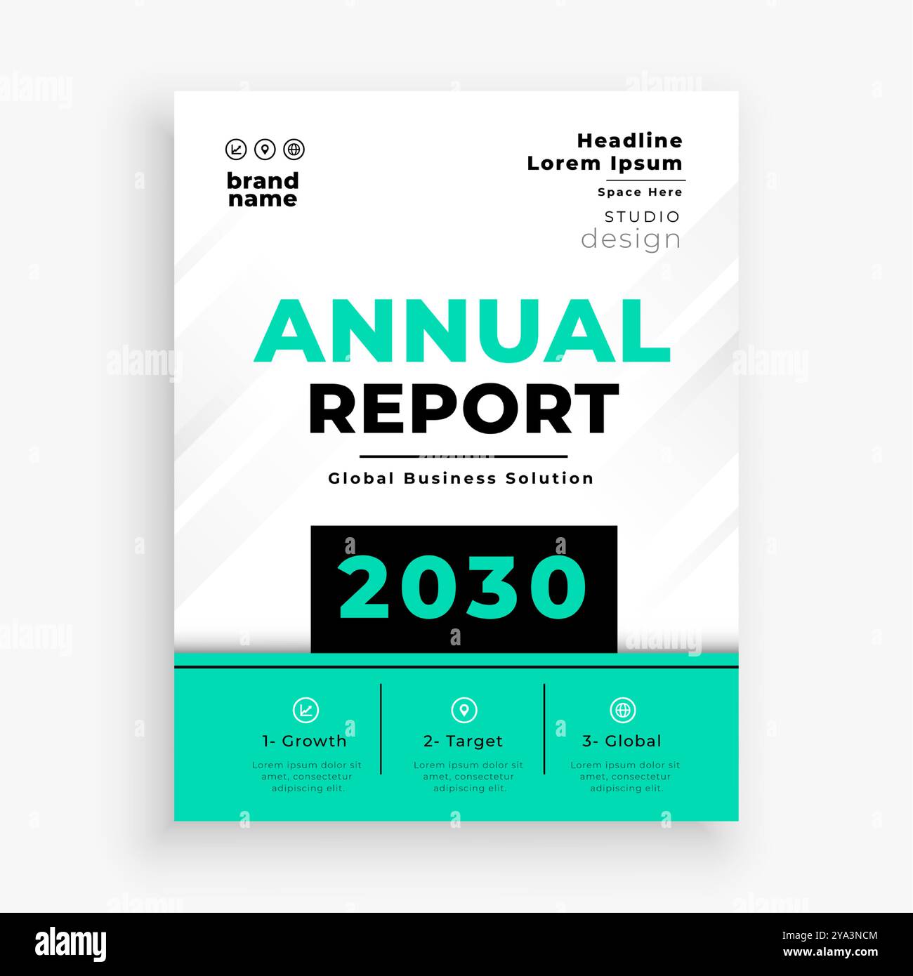 modello di layout di report annuale professionale per il vettore della pagina di copertina dell'opuscolo Illustrazione Vettoriale