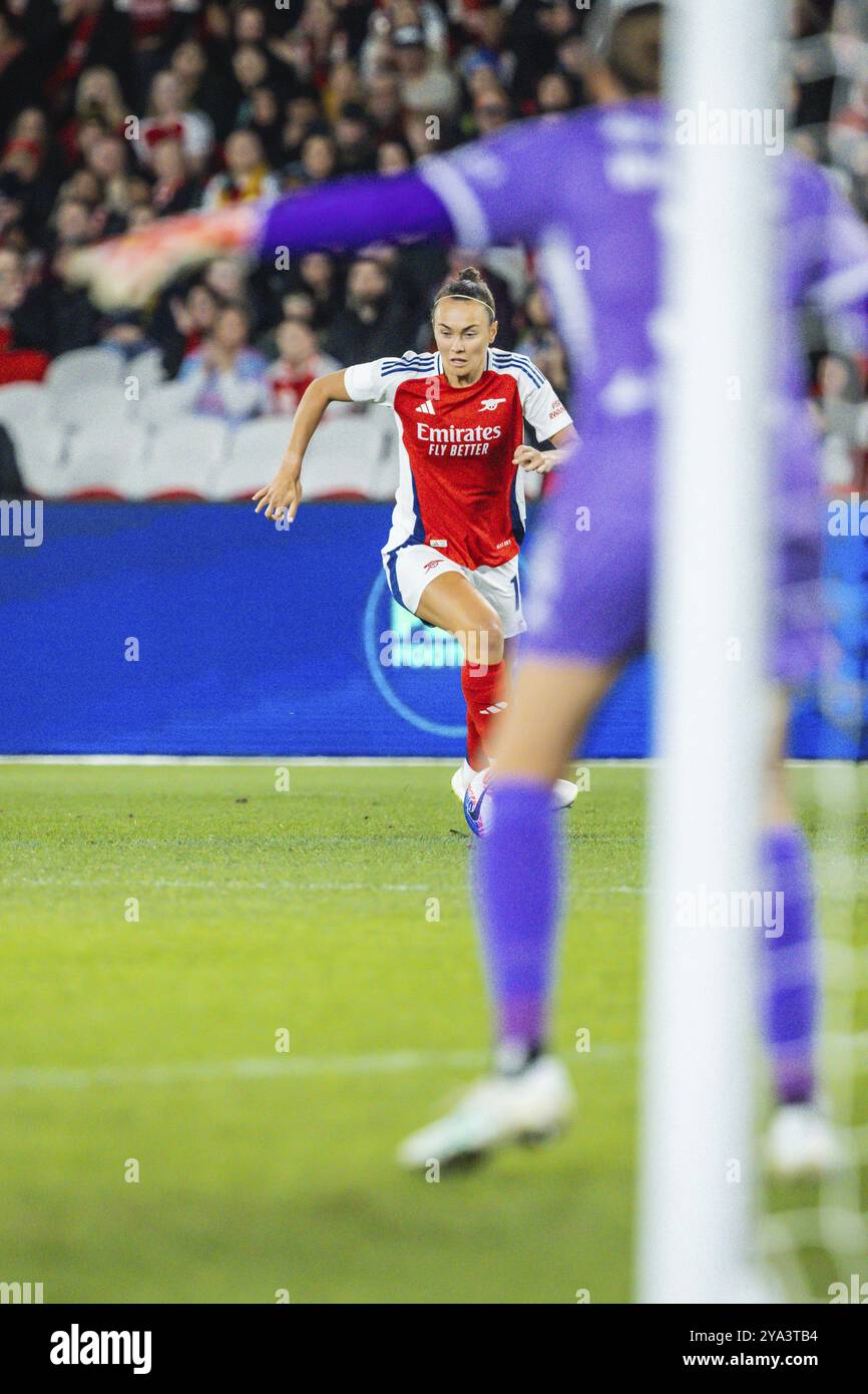 MELBOURNE, AUSTRALIA, 24 MAGGIO: Caitlin Foord of Arsenal Women FC compete contro la squadra femminile A-League All Stars durante la Global Football Week a Marv Foto Stock