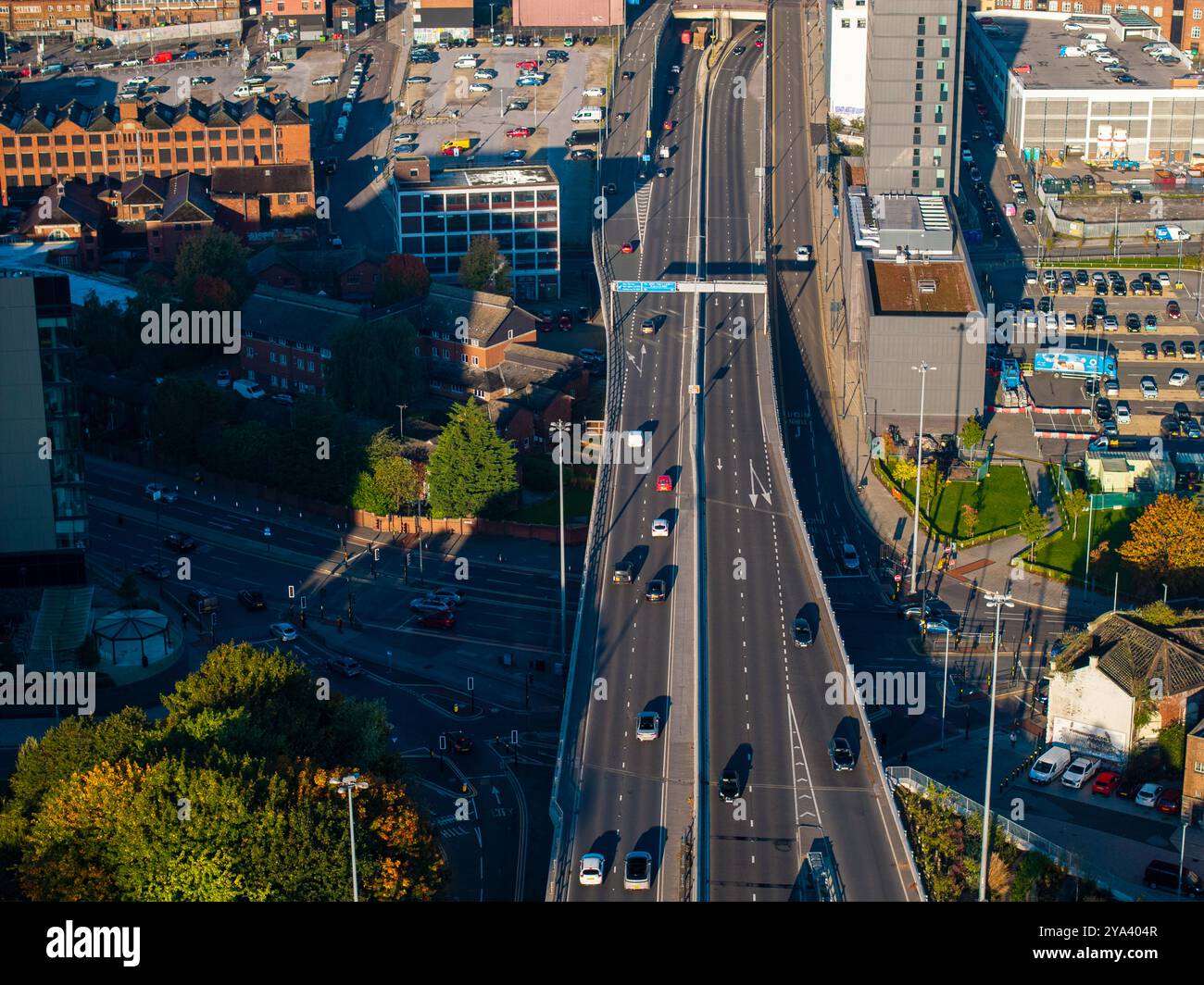 Immagine aerea di Leeds, Regno Unito. Foto Stock