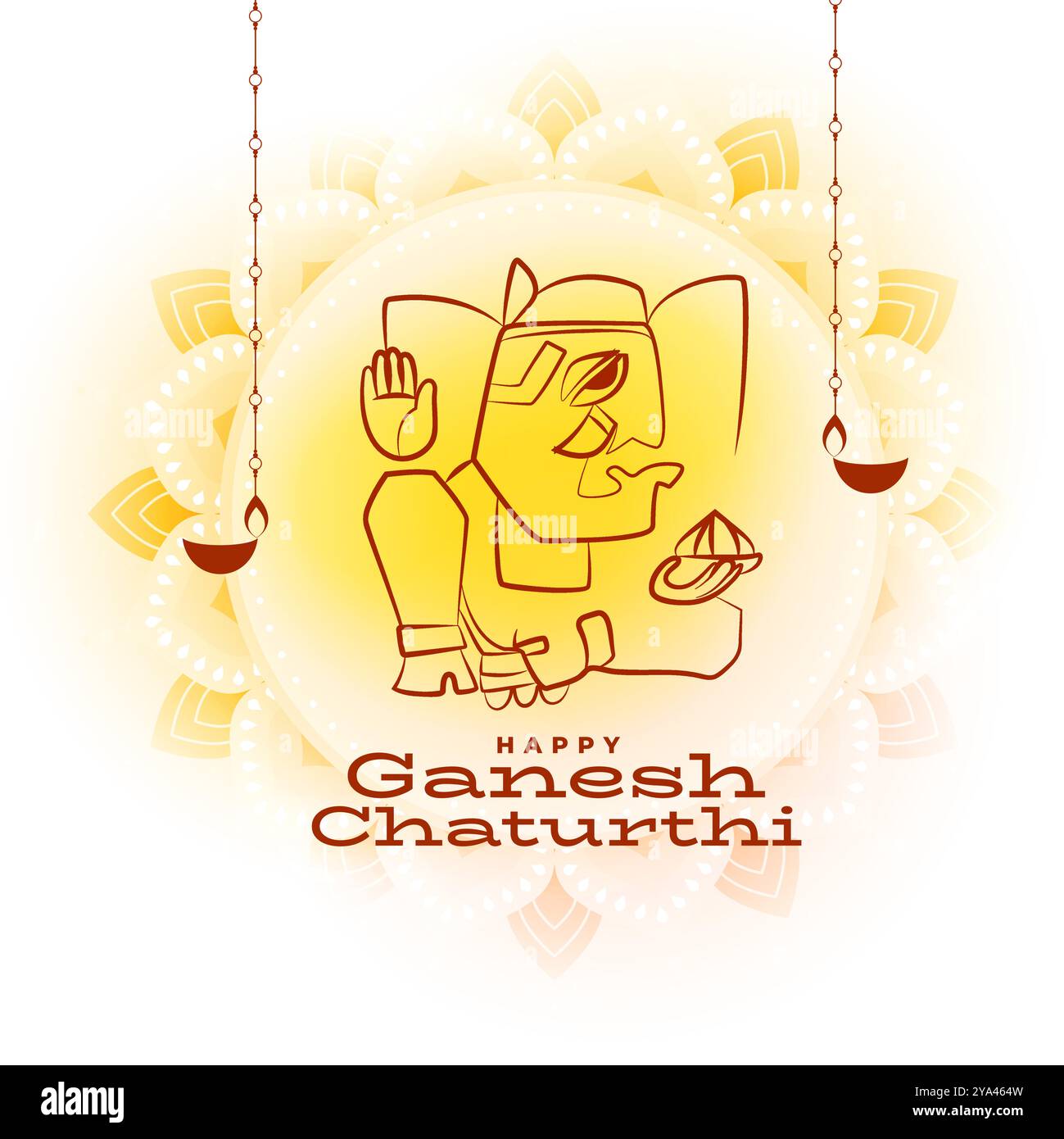 vector di progettazione dello sfondo dell'evento religioso indiano ganesh chaturthi Illustrazione Vettoriale
