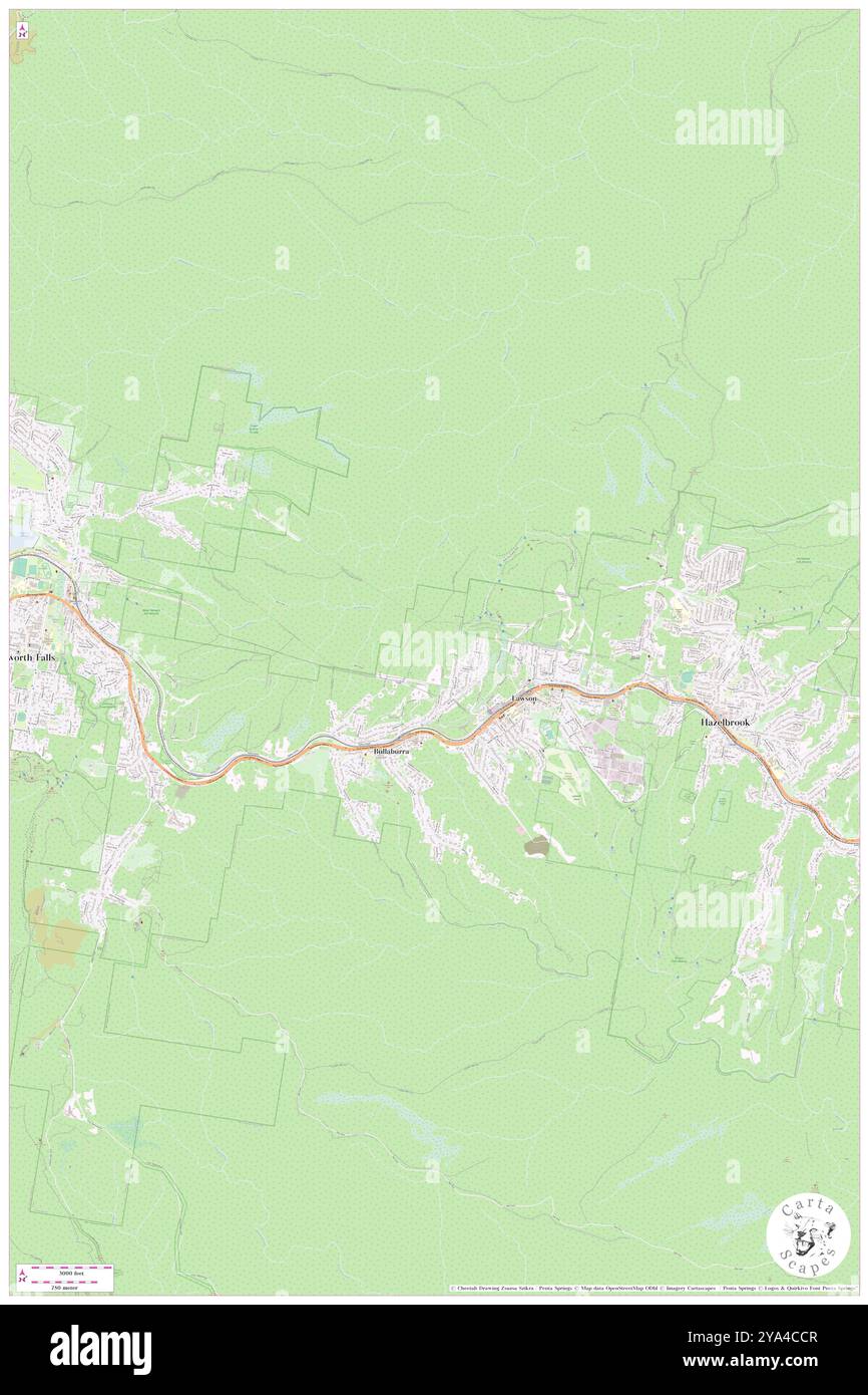 Lanasa Park, Blue Mountains Municipality, AU, Australia, nuovo Galles del Sud, s 33 42' 54'', N 150 25' 8'', MAP, Cartascapes Map pubblicata nel 2024. Esplora Cartascapes, una mappa che rivela i diversi paesaggi, culture ed ecosistemi della Terra. Viaggia attraverso il tempo e lo spazio, scoprendo l'interconnessione del passato, del presente e del futuro del nostro pianeta. Foto Stock