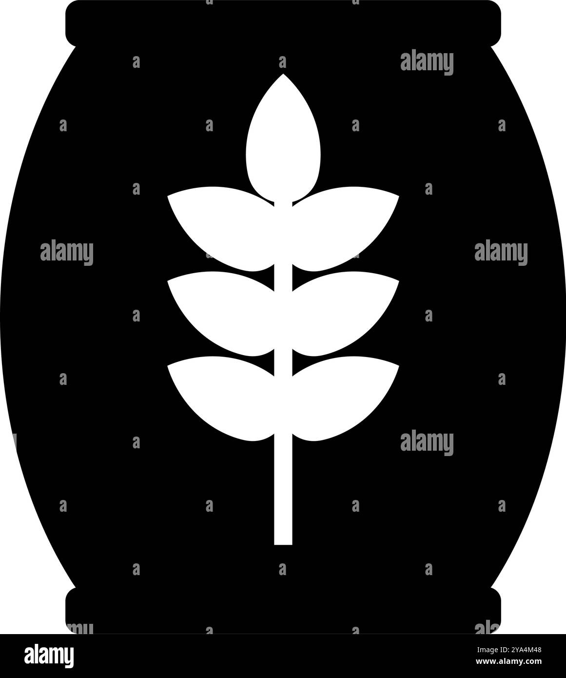 Icona della silhouette della borsa di farina. Vettore modificabile. Illustrazione Vettoriale