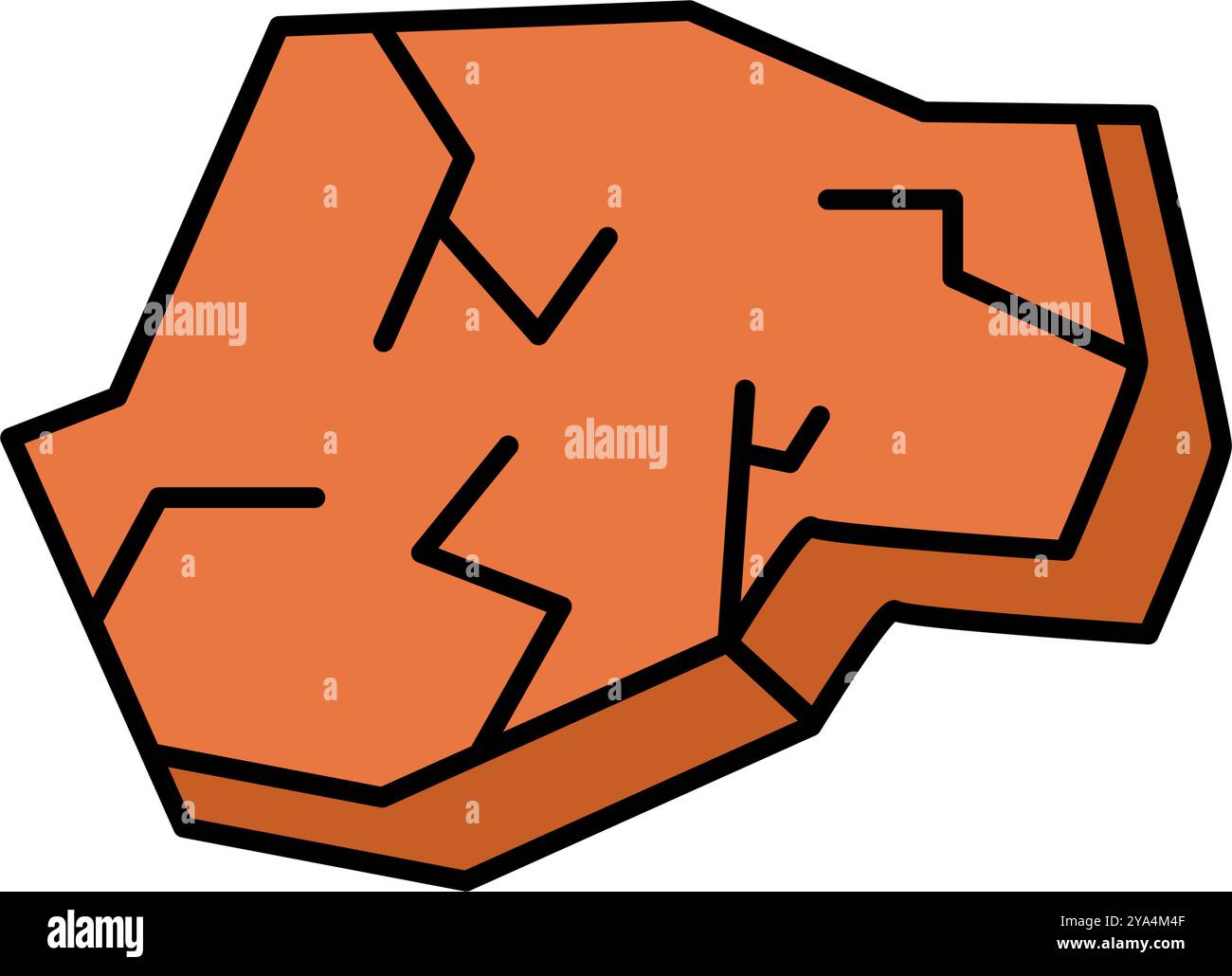 Semplice icona bauxite incrinata. Vettore modificabile. Illustrazione Vettoriale