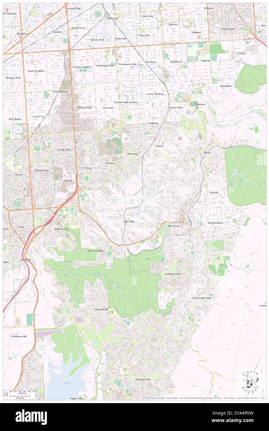 Watiparinga Reserve, , AU, Australia, Australia meridionale, s 35 0' 53'', N 138 35' 52'', MAP, Cartascapes Map pubblicata nel 2024. Esplora Cartascapes, una mappa che rivela i diversi paesaggi, culture ed ecosistemi della Terra. Viaggia attraverso il tempo e lo spazio, scoprendo l'interconnessione del passato, del presente e del futuro del nostro pianeta. Foto Stock