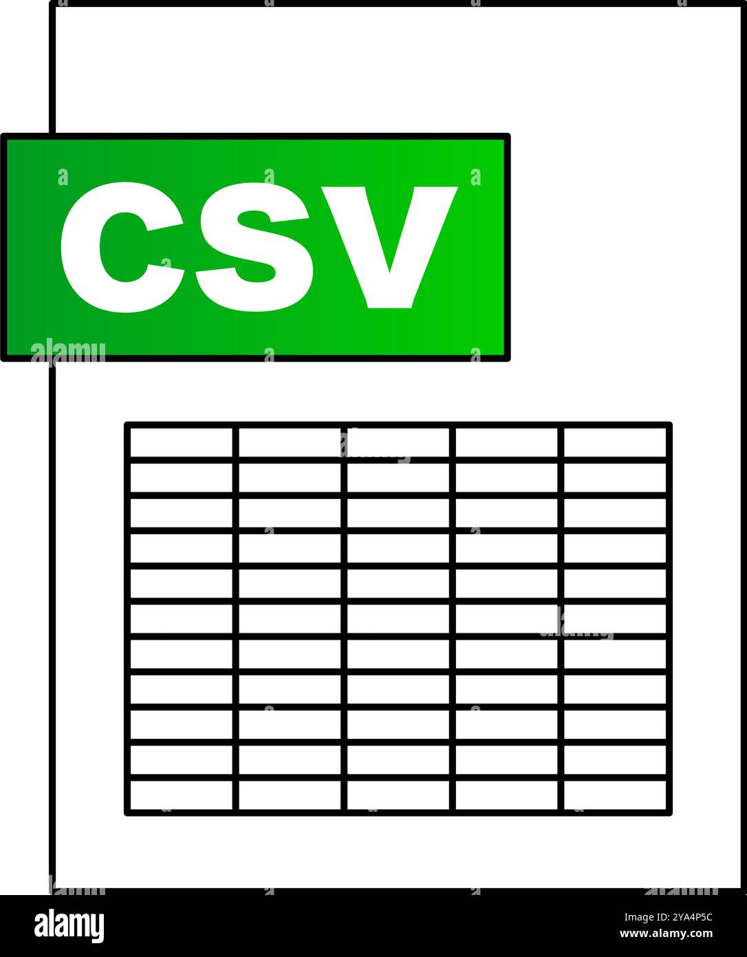 File CSV con icona tabella dati. Vettore modificabile. Illustrazione Vettoriale