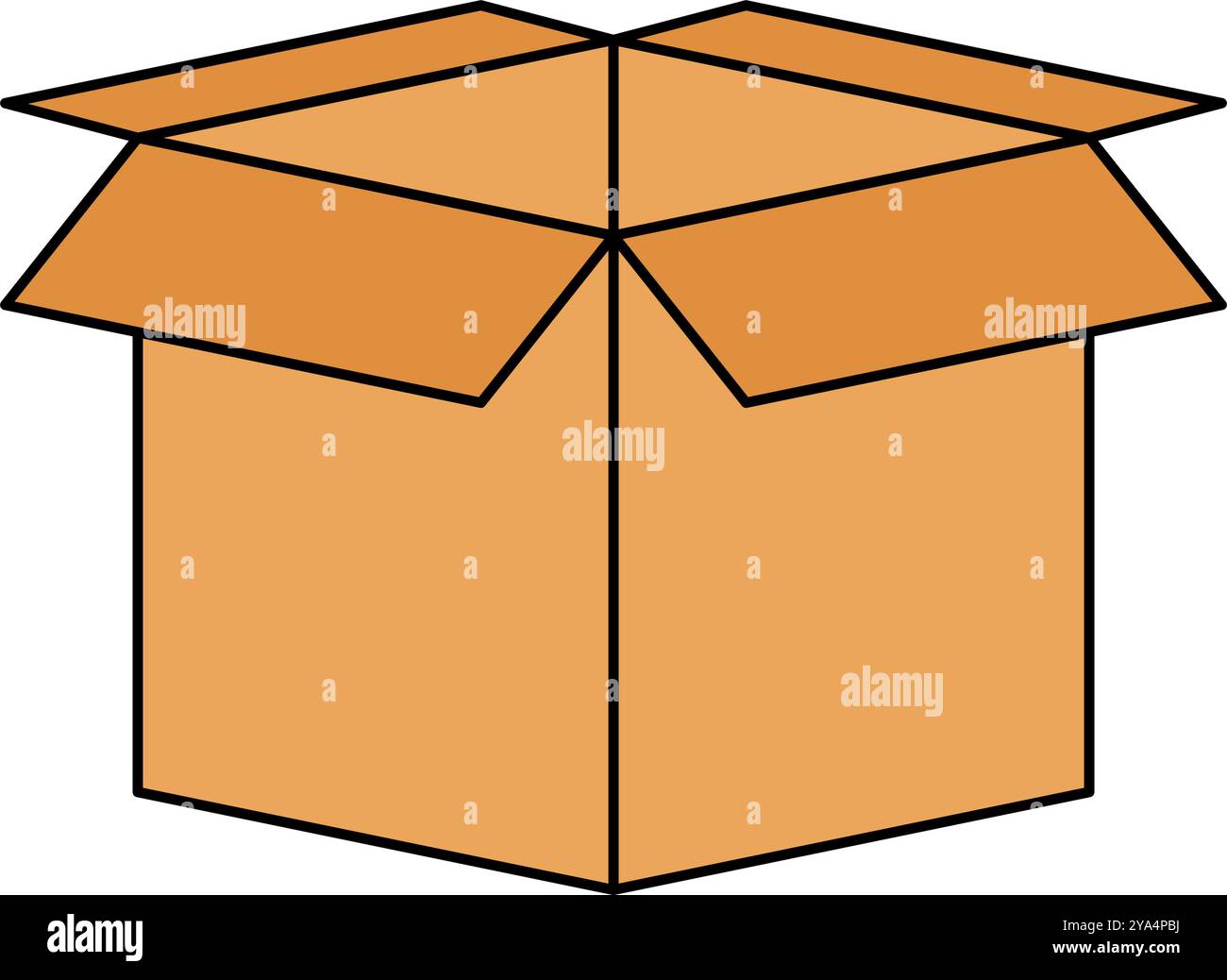 Aprire l'icona della scatola di cartone. Vettore modificabile. Illustrazione Vettoriale