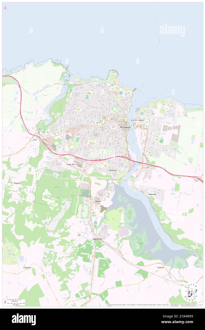 Mersey Lions Park, ( AU), Australia, Tasmania, s 41 11' 23''', N 146 21' 0'', MAP, Cartascapes Map pubblicata nel 2024. Esplora Cartascapes, una mappa che rivela i diversi paesaggi, culture ed ecosistemi della Terra. Viaggia attraverso il tempo e lo spazio, scoprendo l'interconnessione del passato, del presente e del futuro del nostro pianeta. Foto Stock