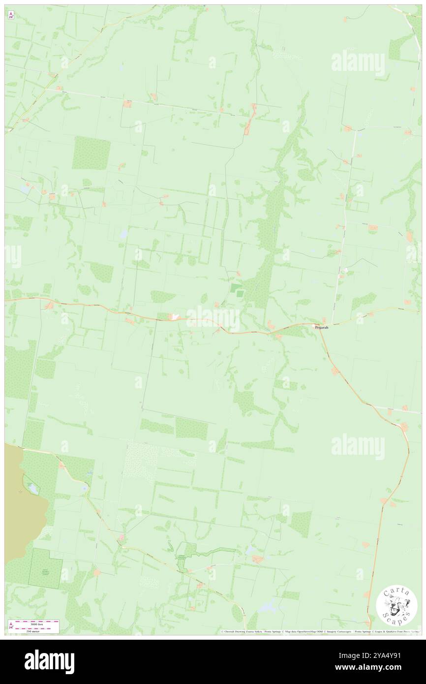 Bischoffs Road, , AU, Australia, Tasmania, s 39 56' 31'', N 143 58' 16'', MAP, Cartascapes Map pubblicata nel 2024. Esplora Cartascapes, una mappa che rivela i diversi paesaggi, culture ed ecosistemi della Terra. Viaggia attraverso il tempo e lo spazio, scoprendo l'interconnessione del passato, del presente e del futuro del nostro pianeta. Foto Stock