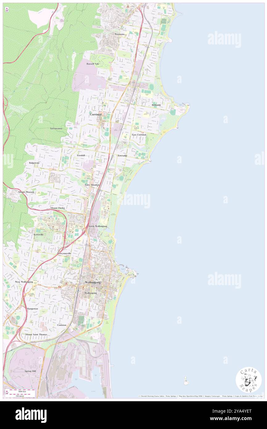 Fairy Meadow Beach, , AU, Australia, nuovo Galles del Sud, s 34 23' 54'', N 150 54' 34'', MAP, Cartascapes Map pubblicata nel 2024. Esplora Cartascapes, una mappa che rivela i diversi paesaggi, culture ed ecosistemi della Terra. Viaggia attraverso il tempo e lo spazio, scoprendo l'interconnessione del passato, del presente e del futuro del nostro pianeta. Foto Stock