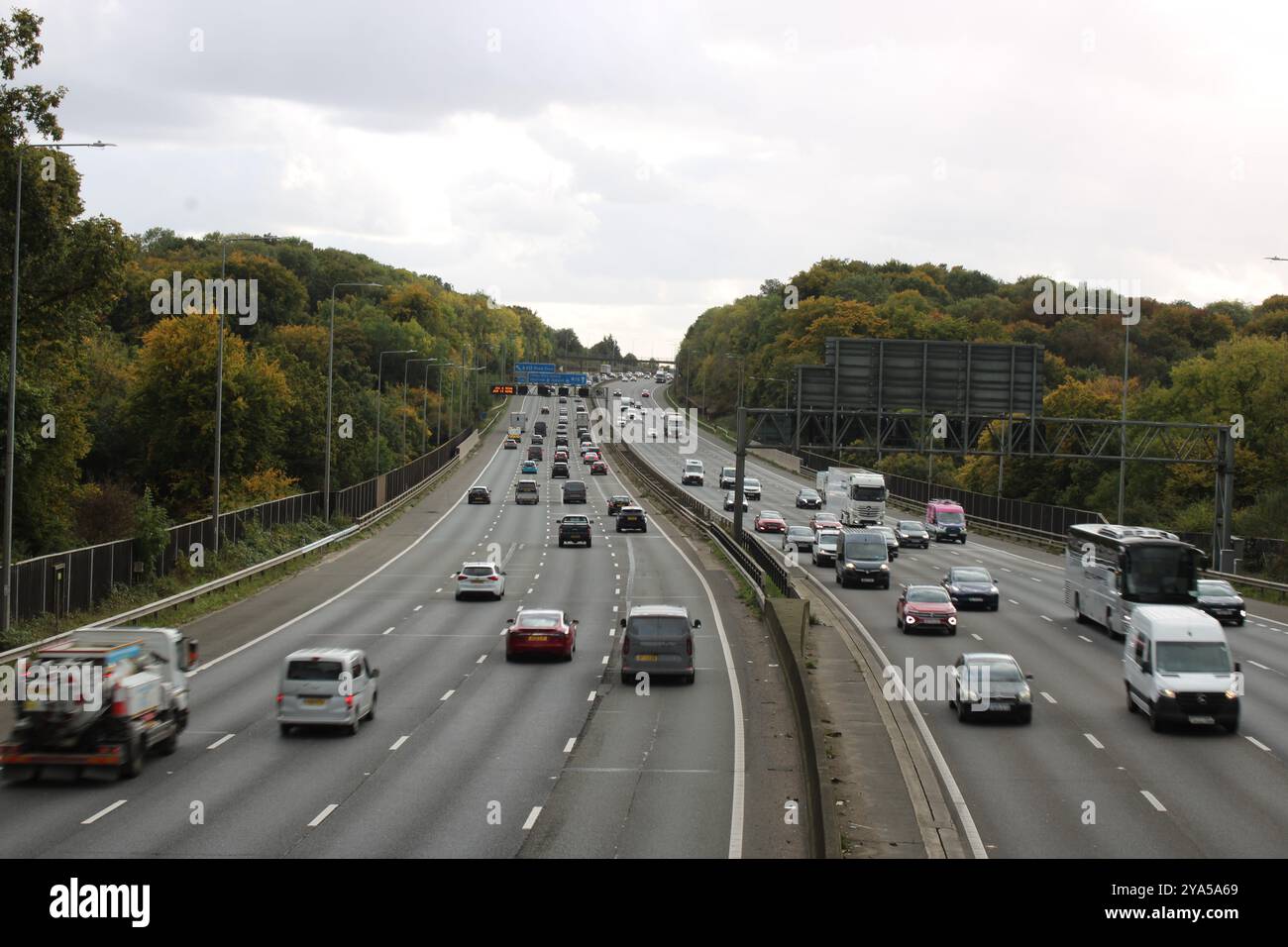 Autostrada M25, raccordo 18 per Rickmansworth Foto Stock