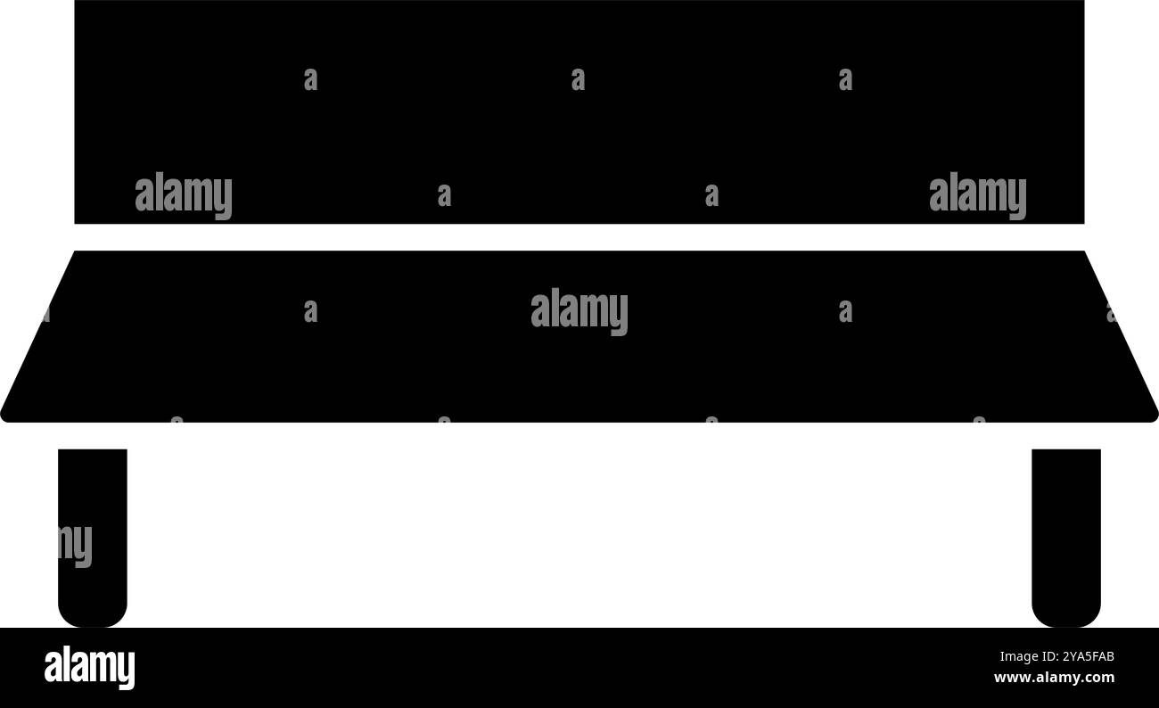 Semplice icona di silhouette da banco. Vettore modificabile. Illustrazione Vettoriale