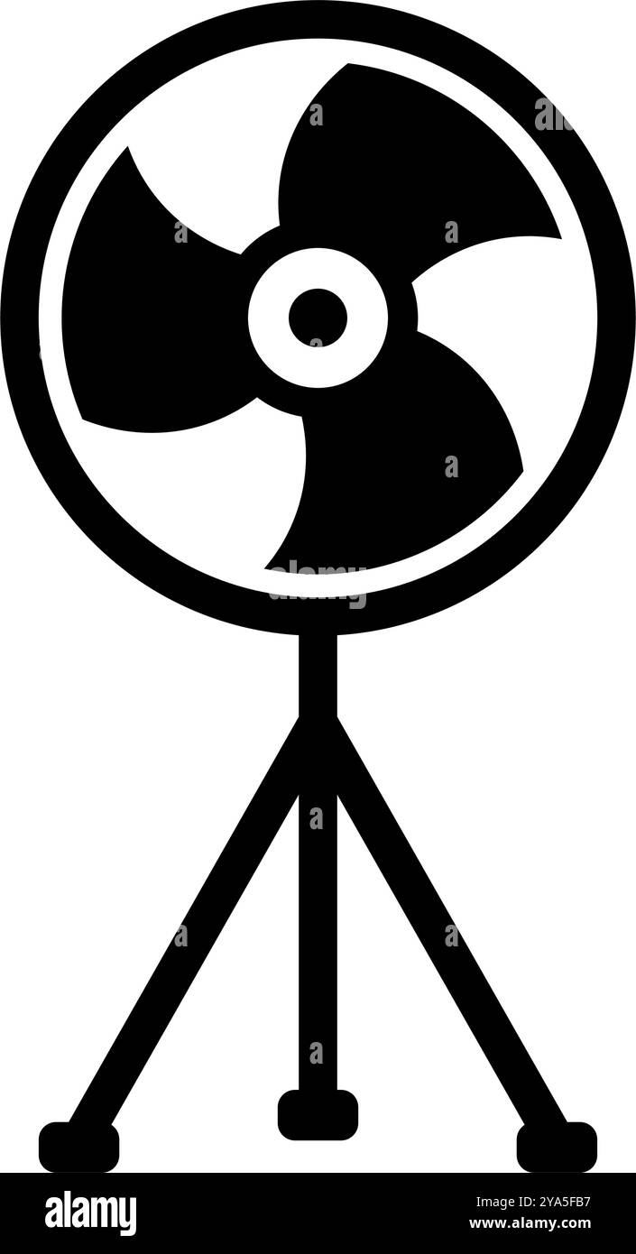 Icona silhouette ventola industriale. Vettore modificabile. Illustrazione Vettoriale