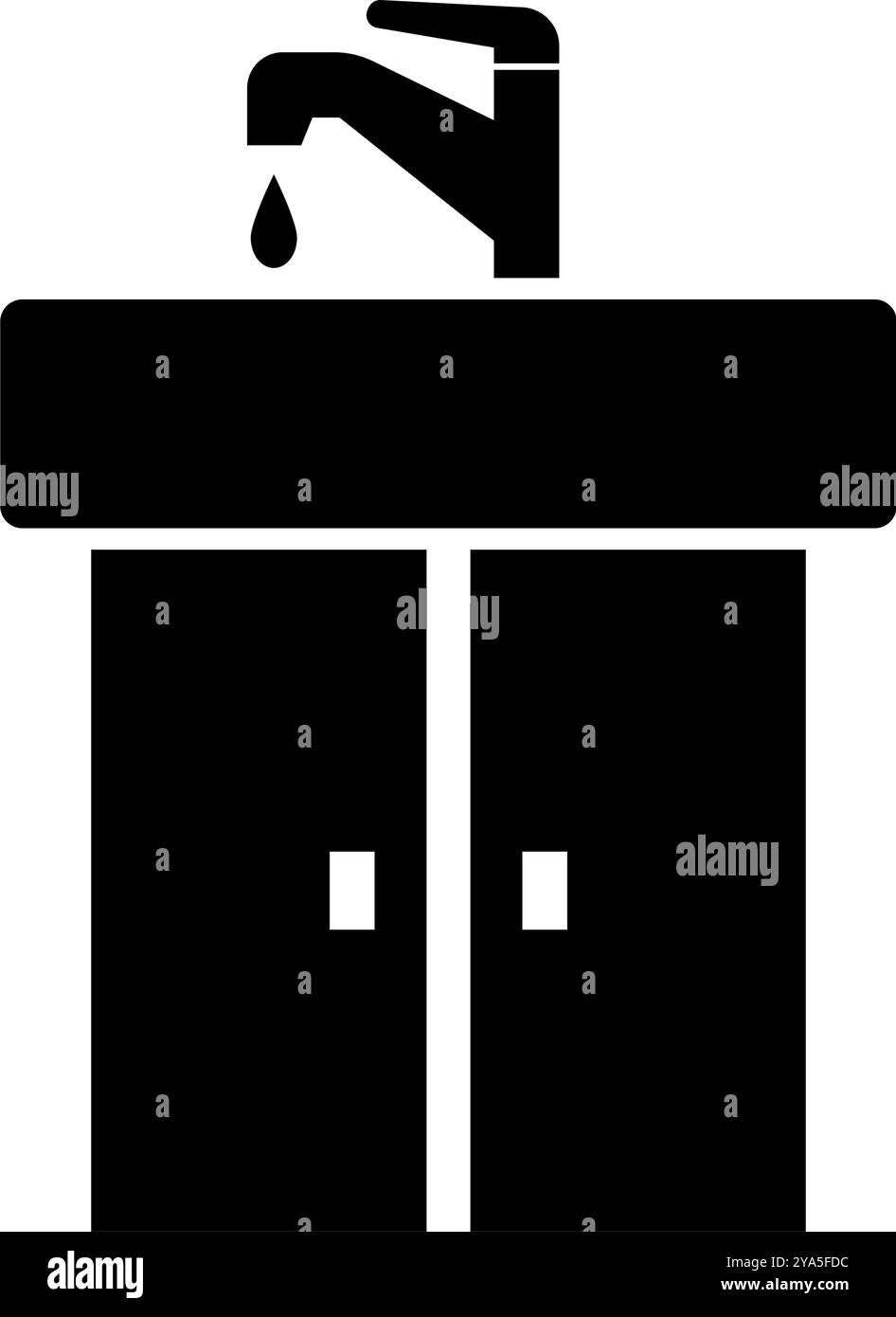 Icona silhouette lavabo. Icona del supporto di lavaggio. Vettore modificabile. Illustrazione Vettoriale