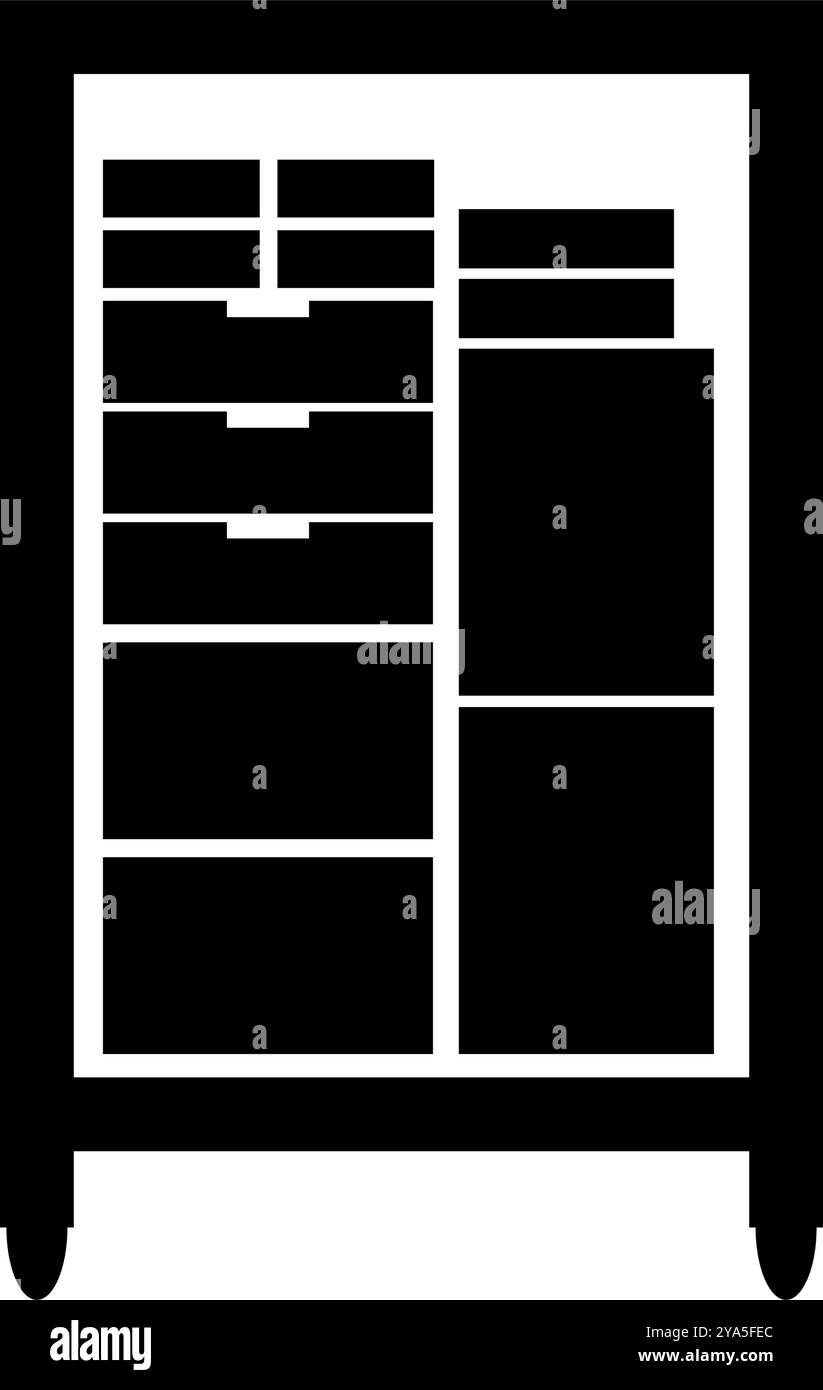 Contenitore a rotelle con un carico di confezioni icona silhouette. Vettore modificabile. Illustrazione Vettoriale