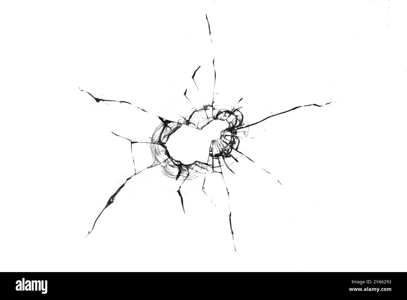 Consistenza del vetro rotto su sfondo trasparente Foto Stock